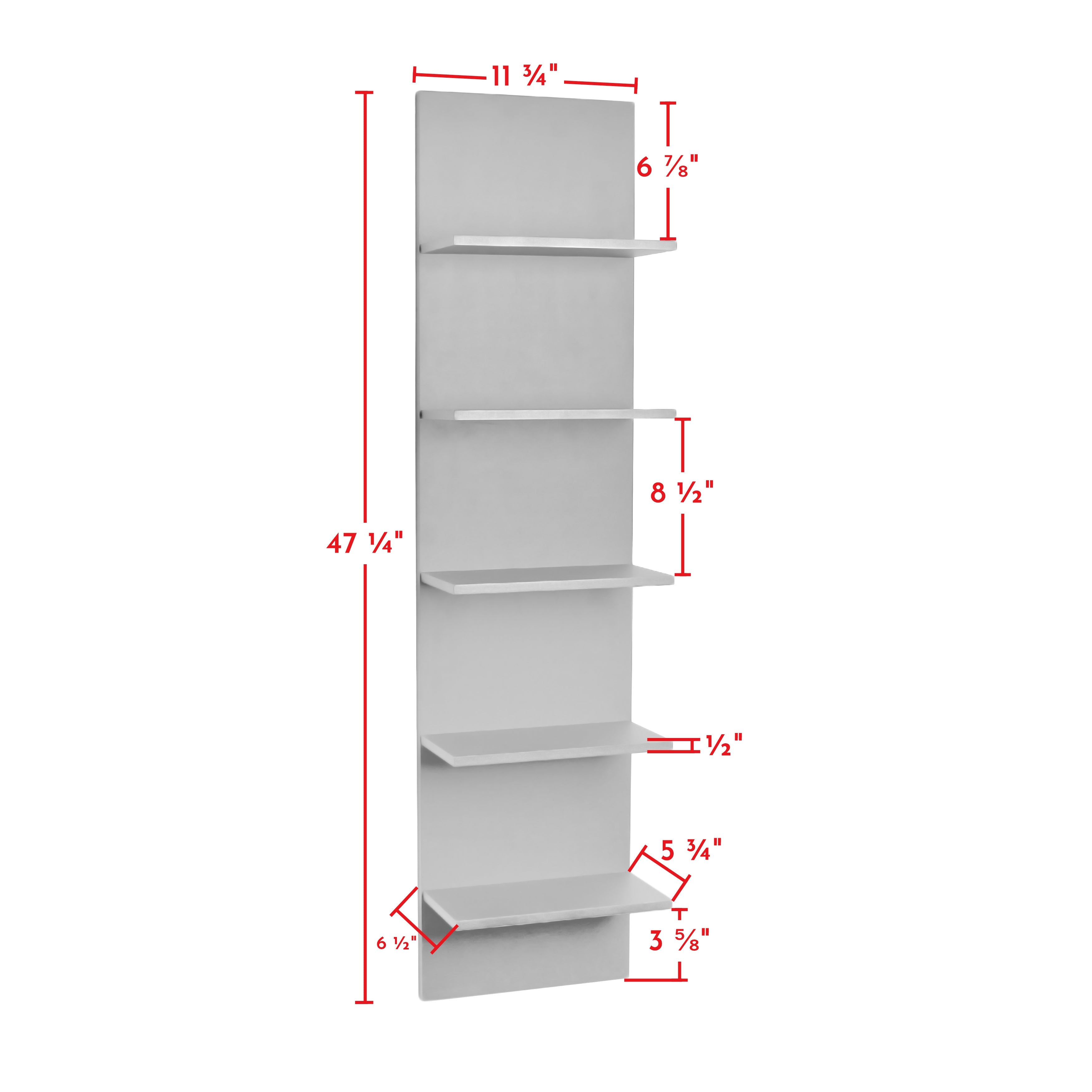 Five-Tier Wide Column Wall Shelf