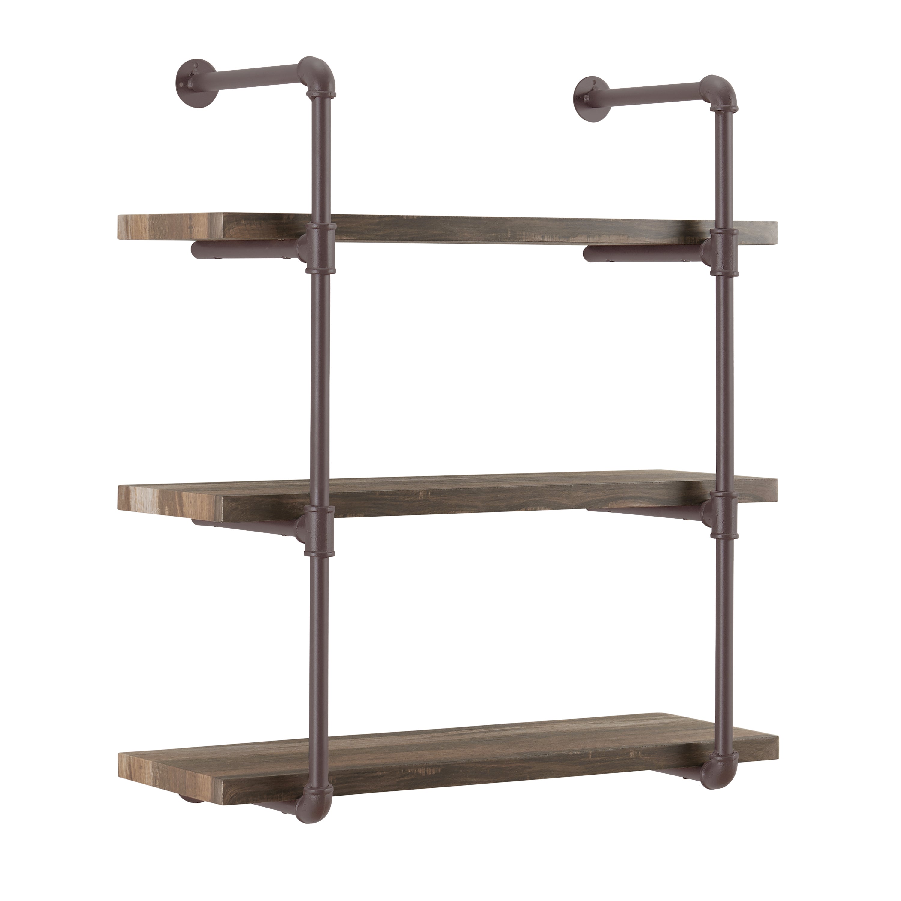Three Tier Industrial Pipe Wall Shelf