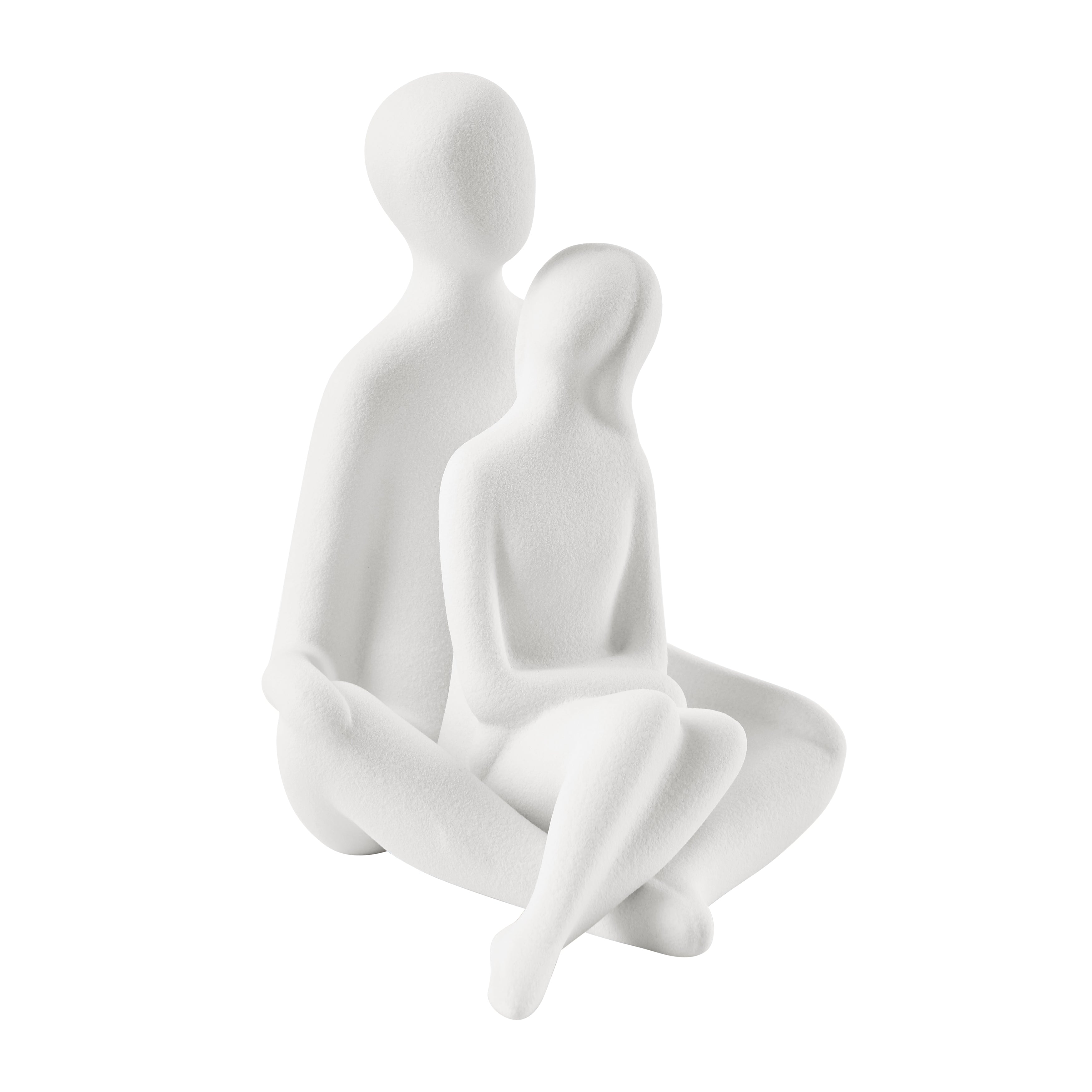 Hans Sitting Couple Ceramic Sculpture Set
