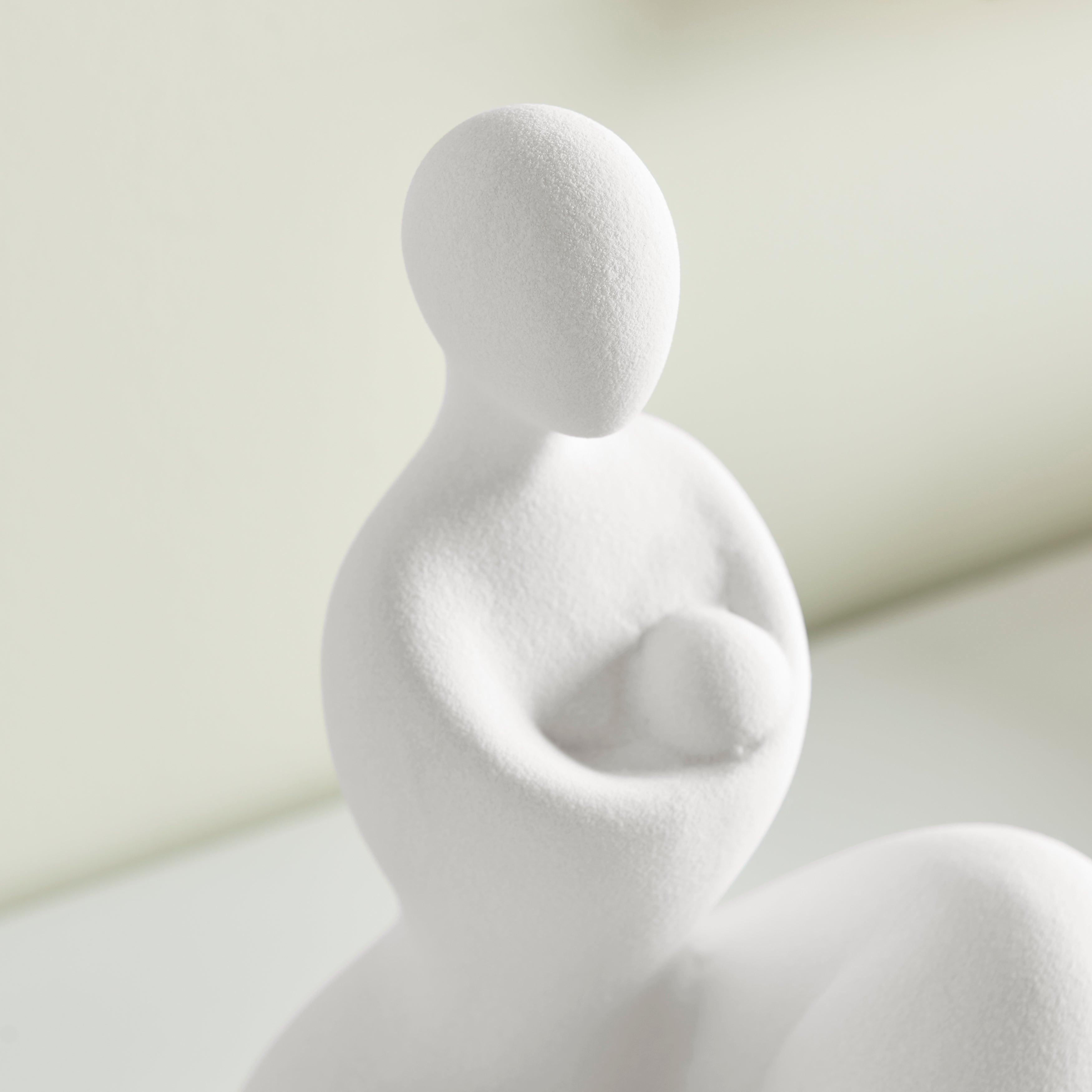 Hans Abstract Mother Embracing Child Ceramic Sculpture