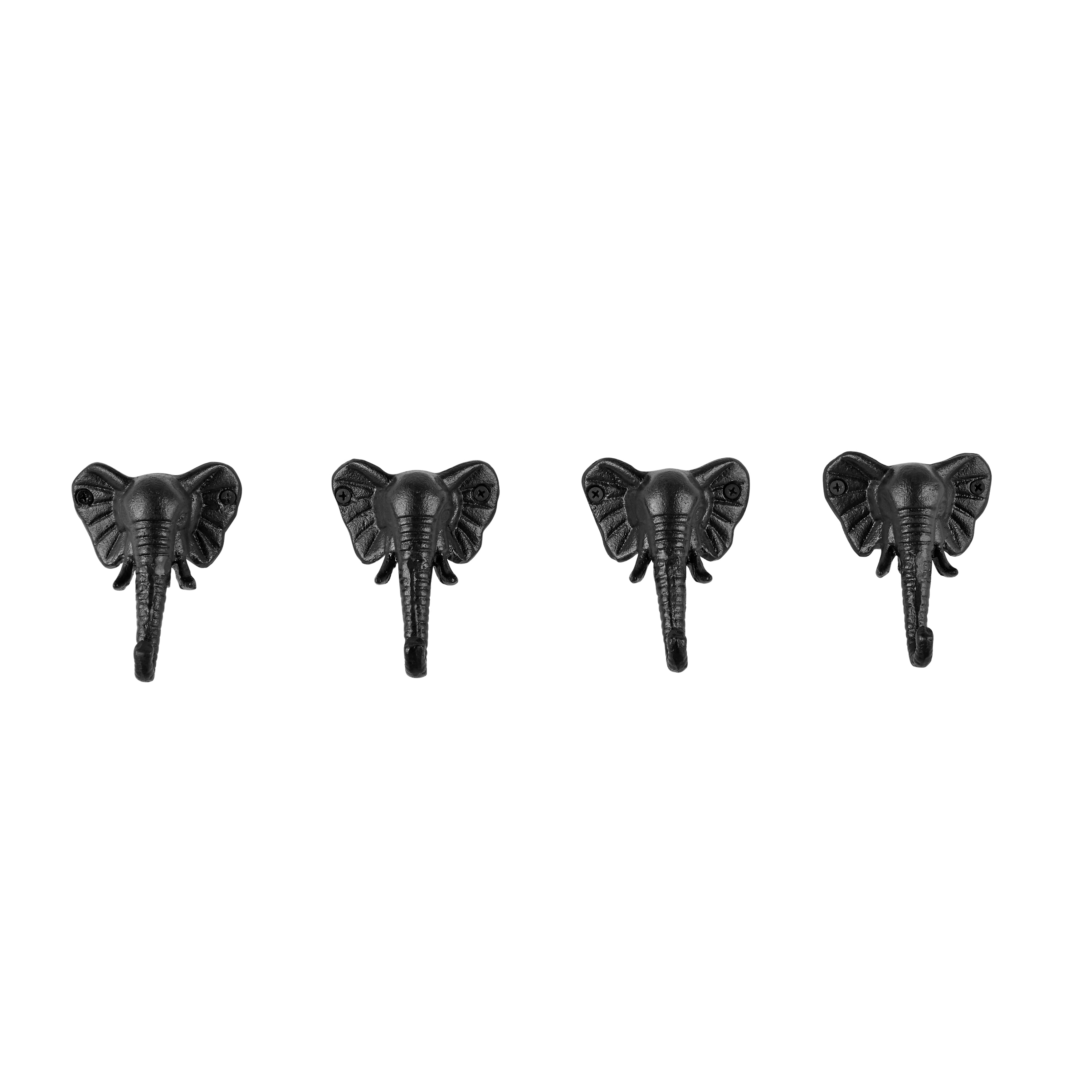 Elephant Trunk Wall Hooks (Set of 4)