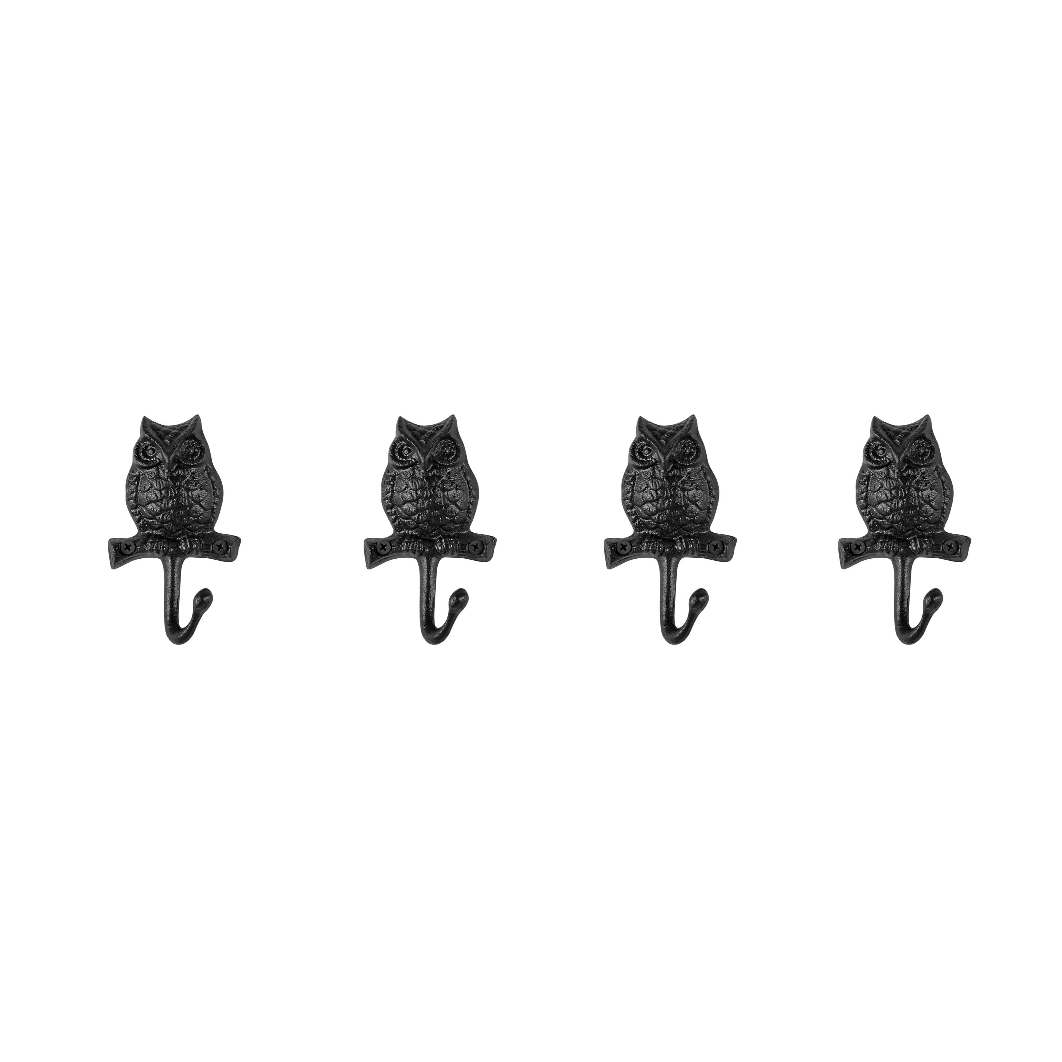 Owl on Branch Wall Hooks (Set of 4)