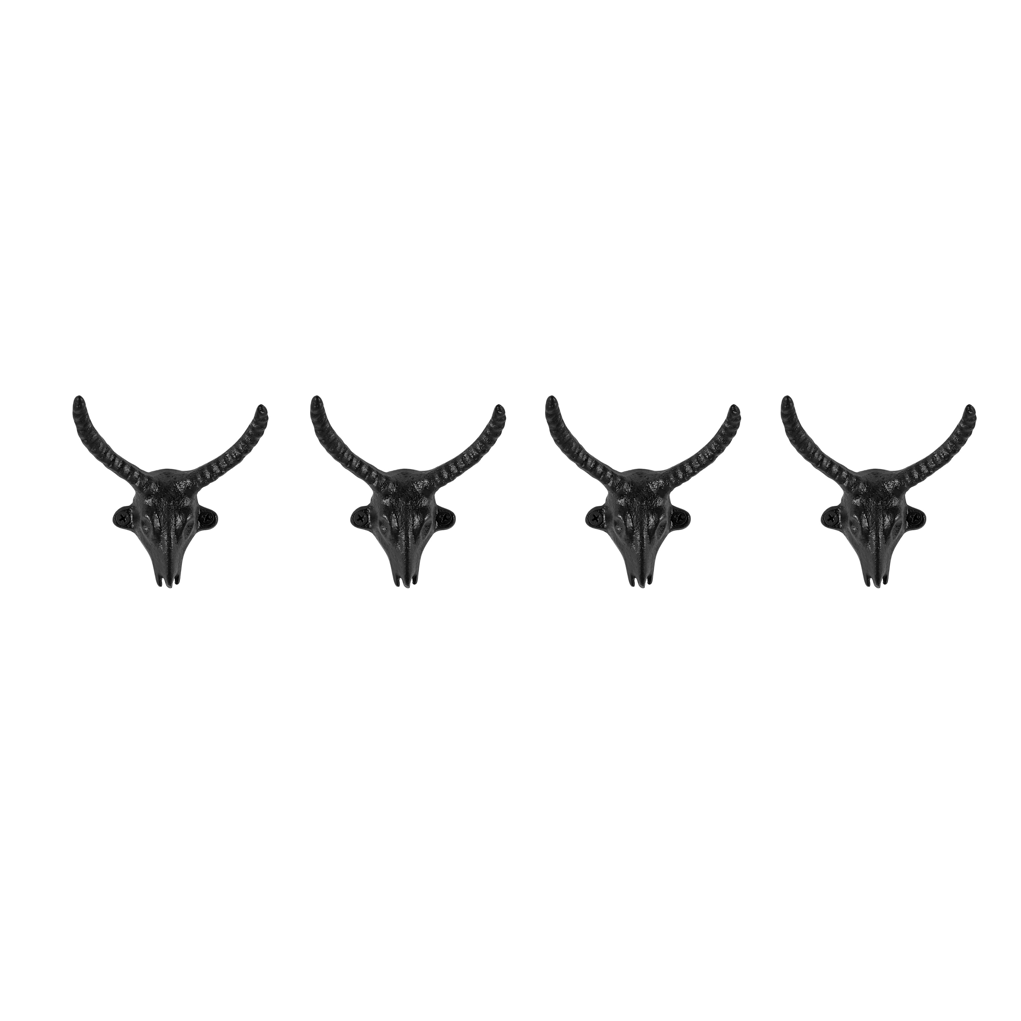 Goat Horn Wall Hooks (Set of 4)