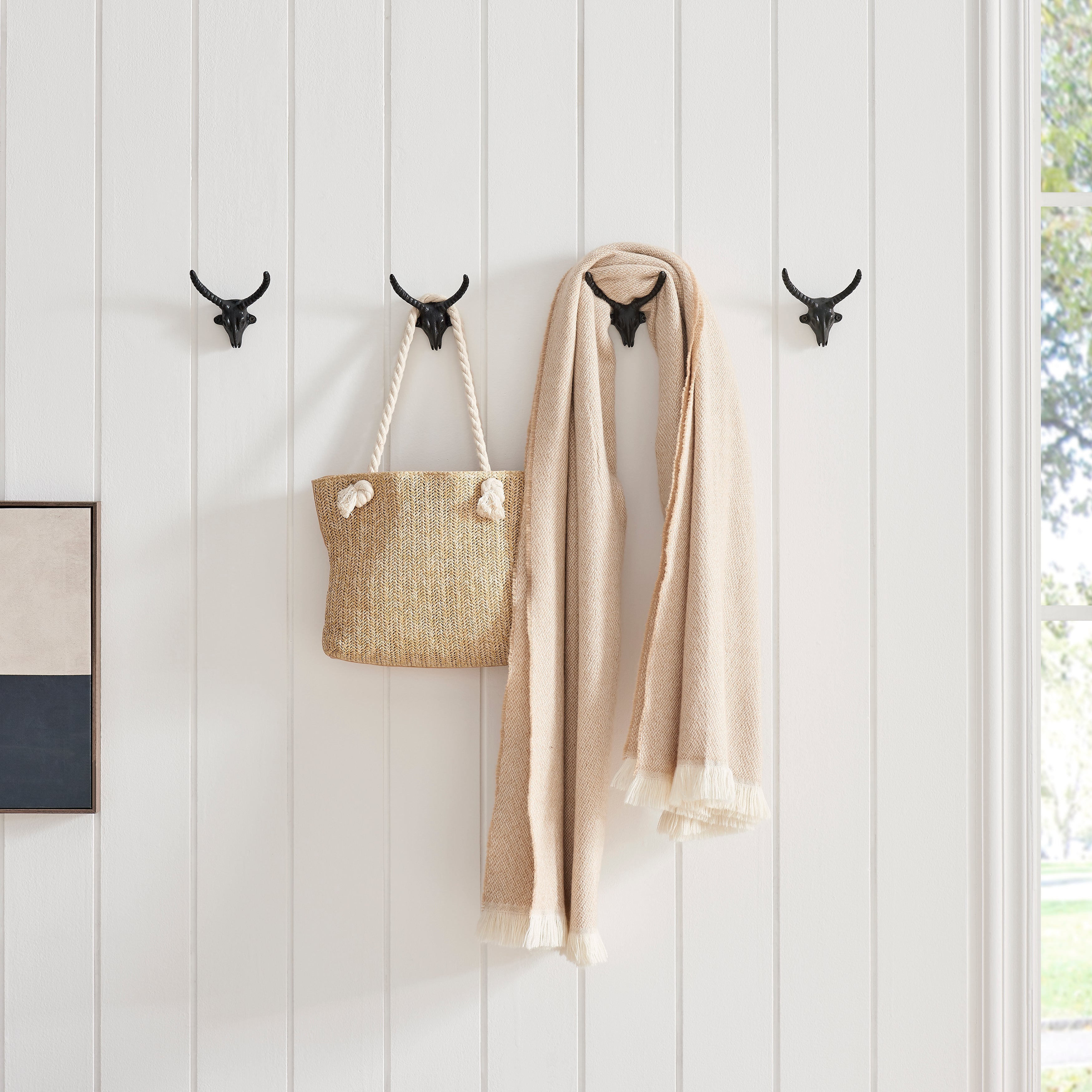 Goat Horn Wall Hooks (Set of 4)