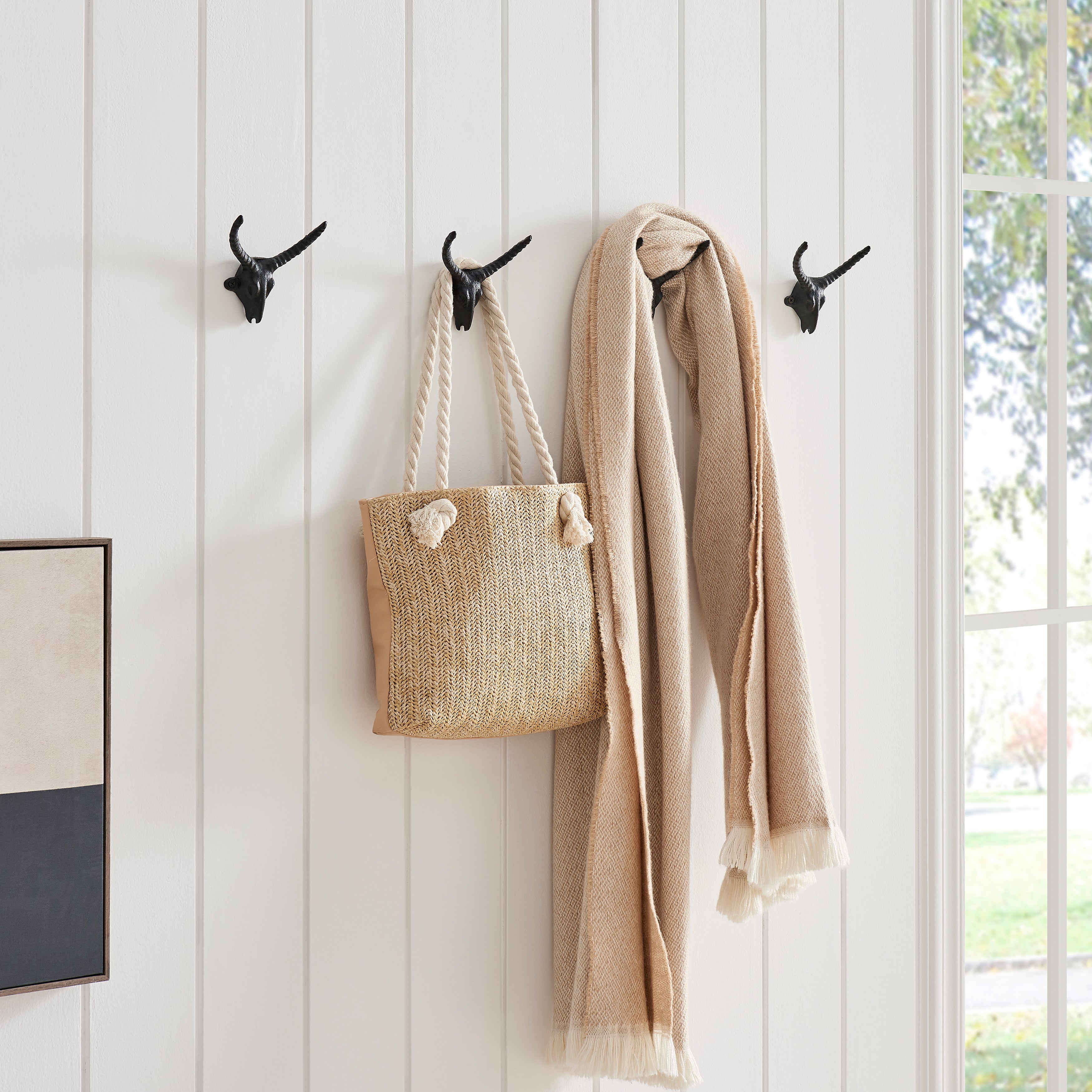 Goat Horn Wall Hooks (Set of 4)