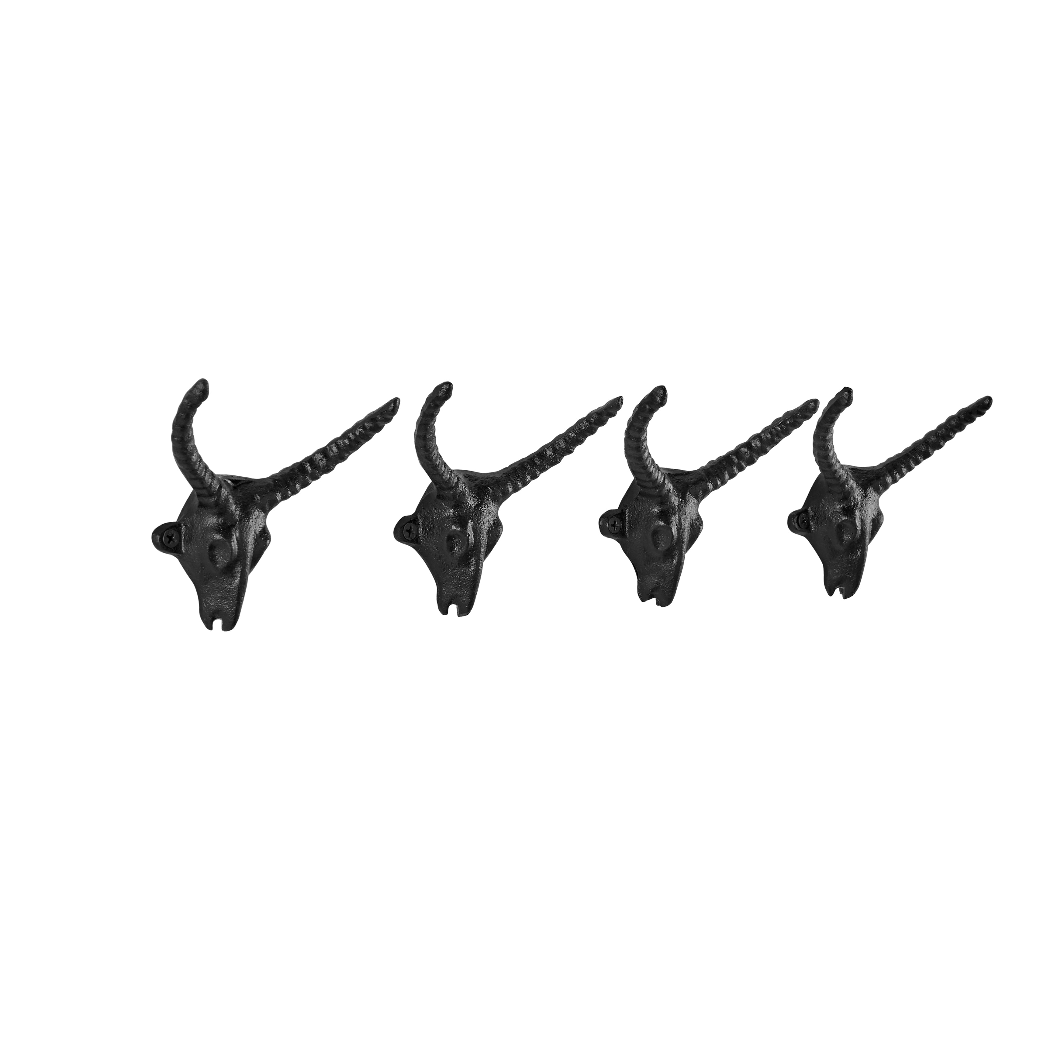 Goat Horn Wall Hooks (Set of 4)
