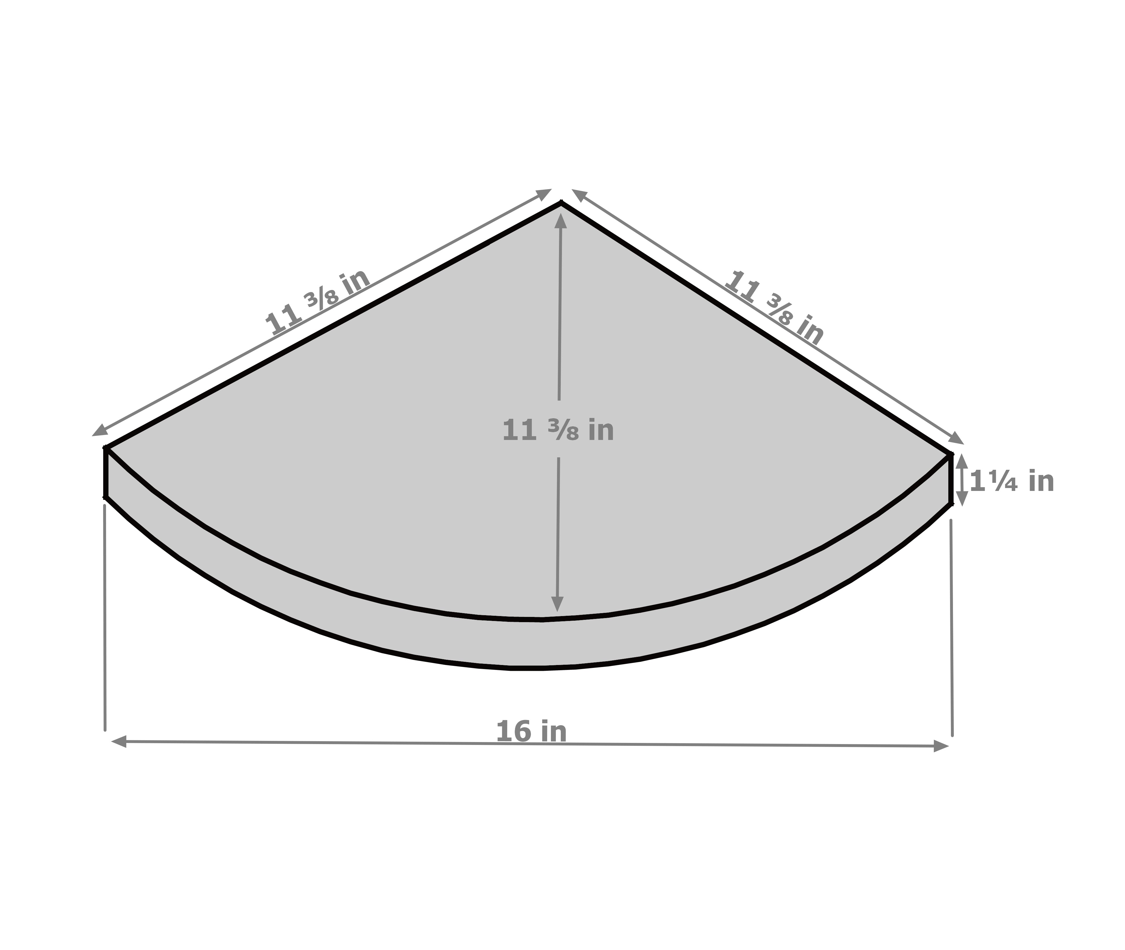 Laminate Corner Radial Shelves (Set of 2)