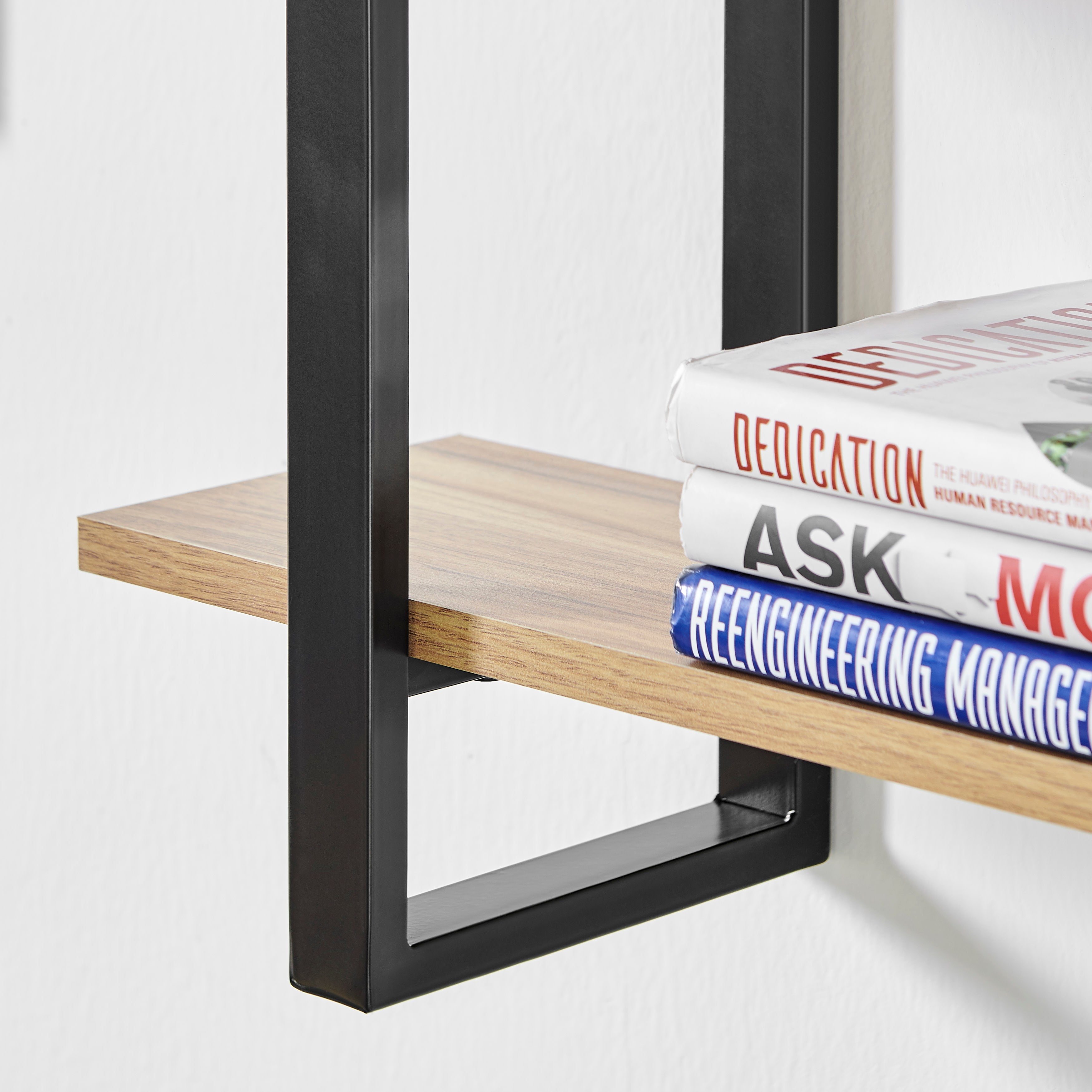 Rio Three Tier Floating Bracket Wall Shelf - Chestnut