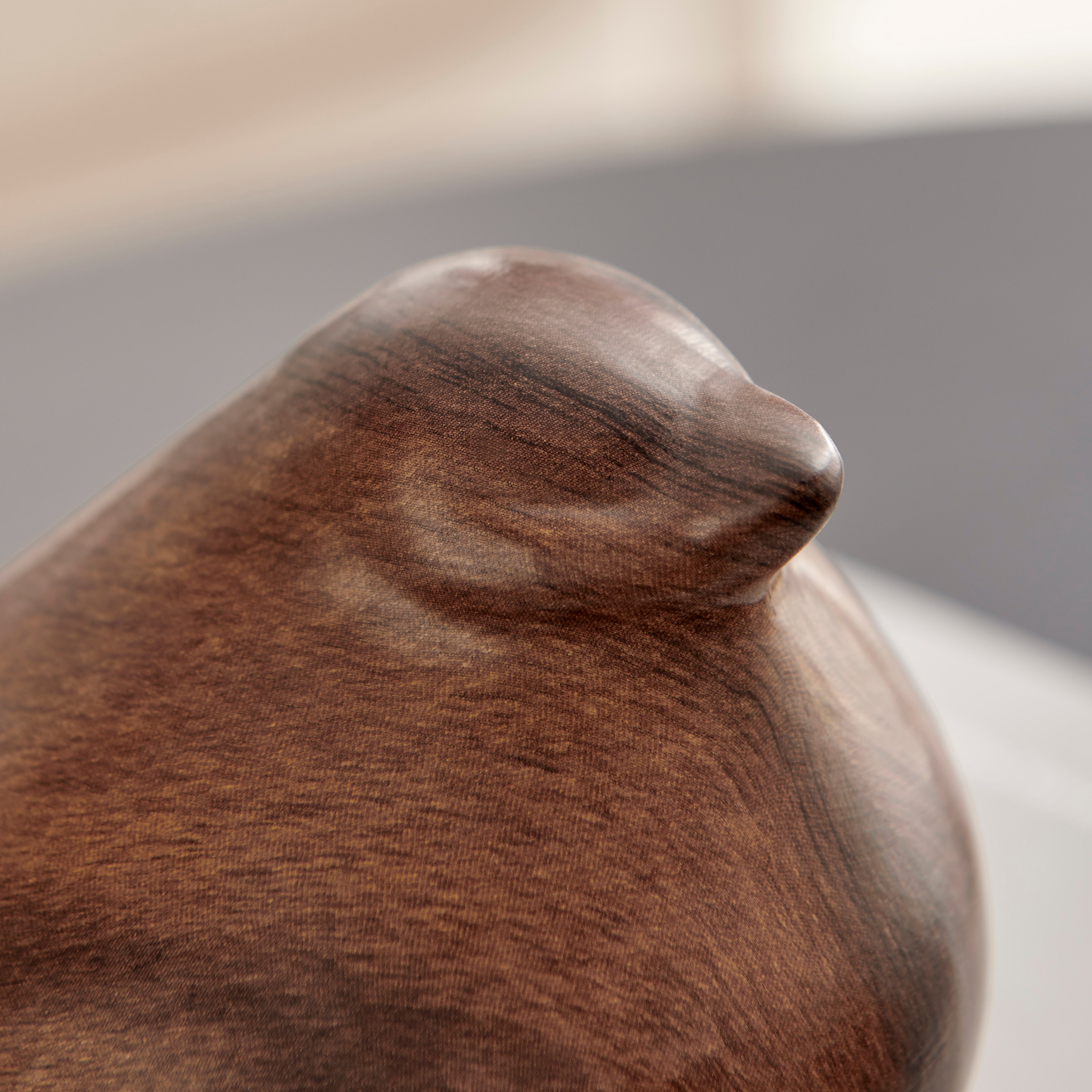 Sanger Set of 2 Modern Abstract Walnut Finish Tabletop Bird Sculpture Figures