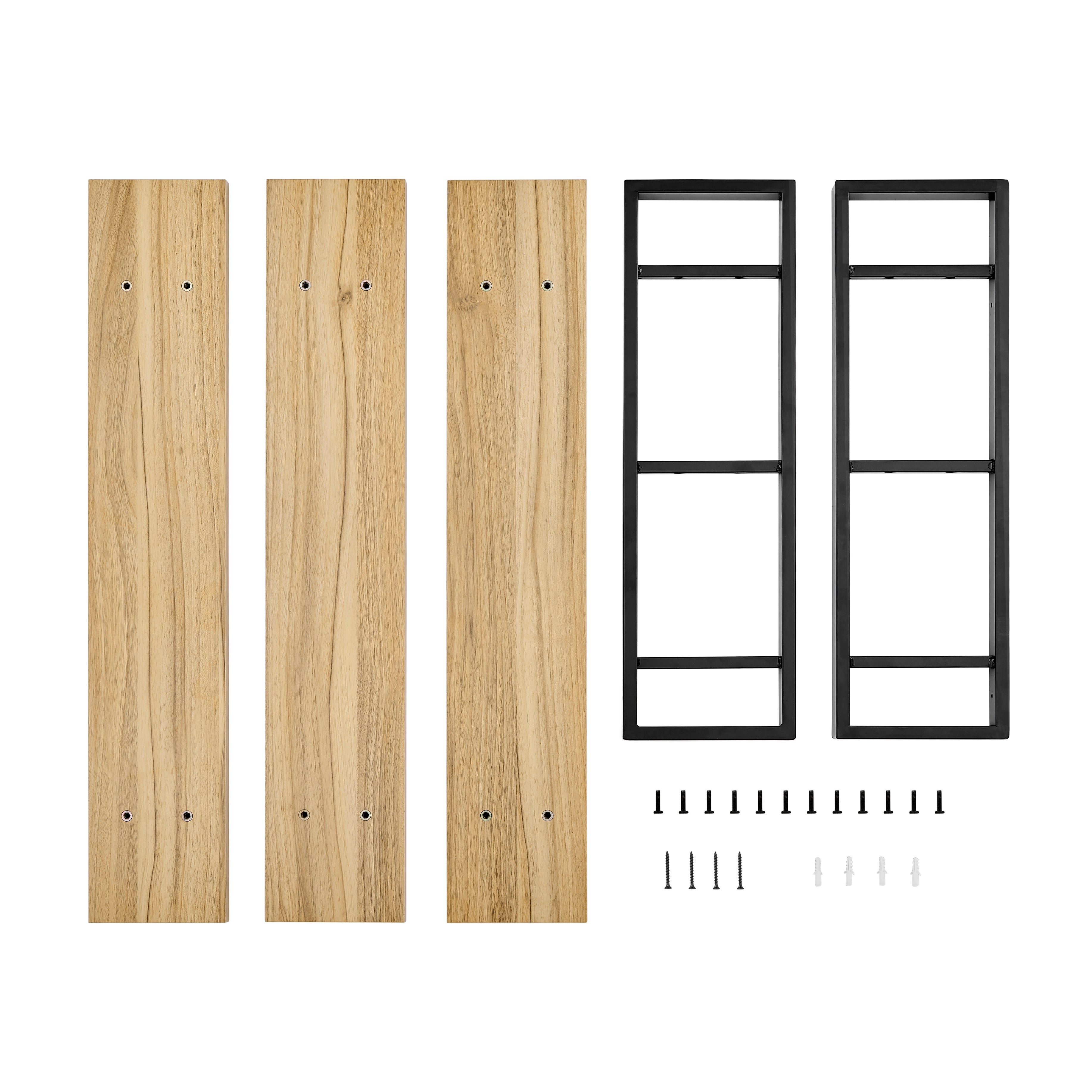 Rio Three Tier Floating Bracket Wall Shelf - Chestnut