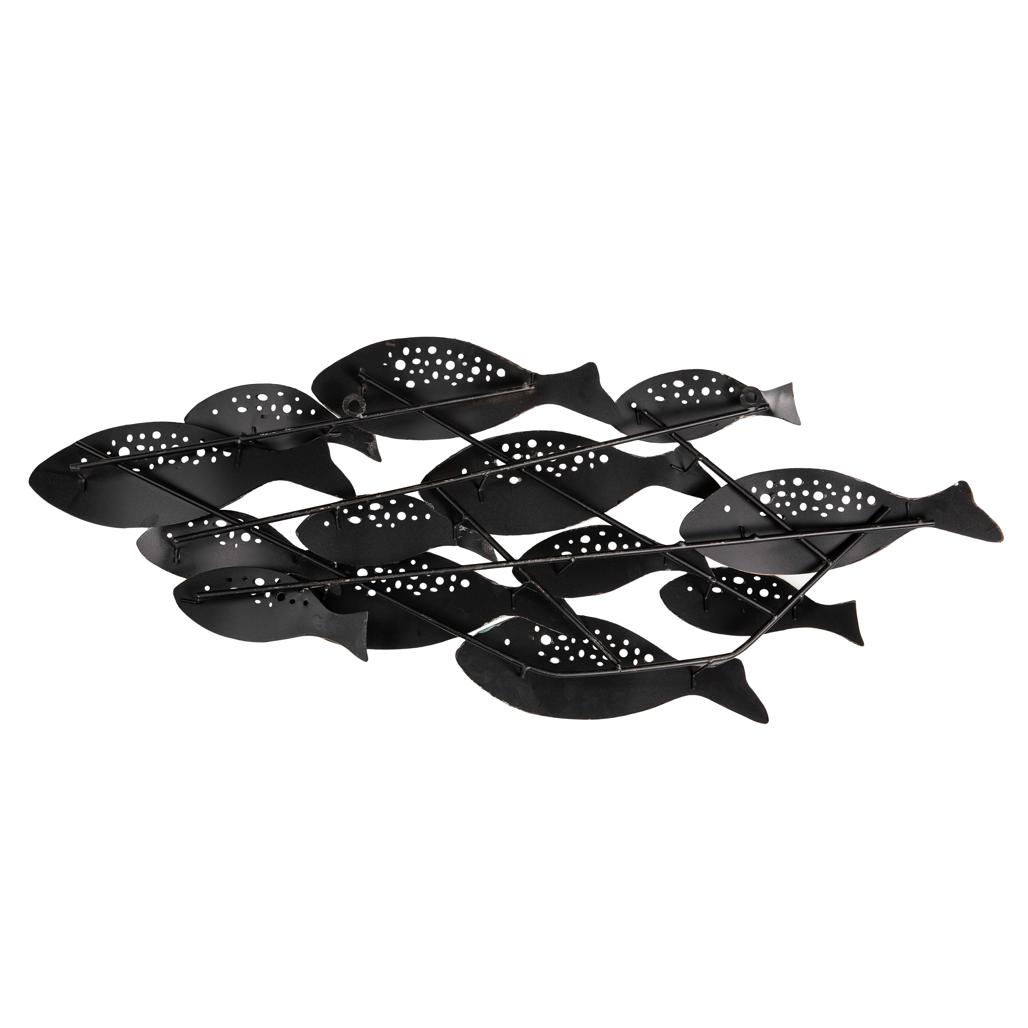 School of Fish Modern Metal Wall Art Perfect for Coastal, Nautical, Beach, or Boat Décor