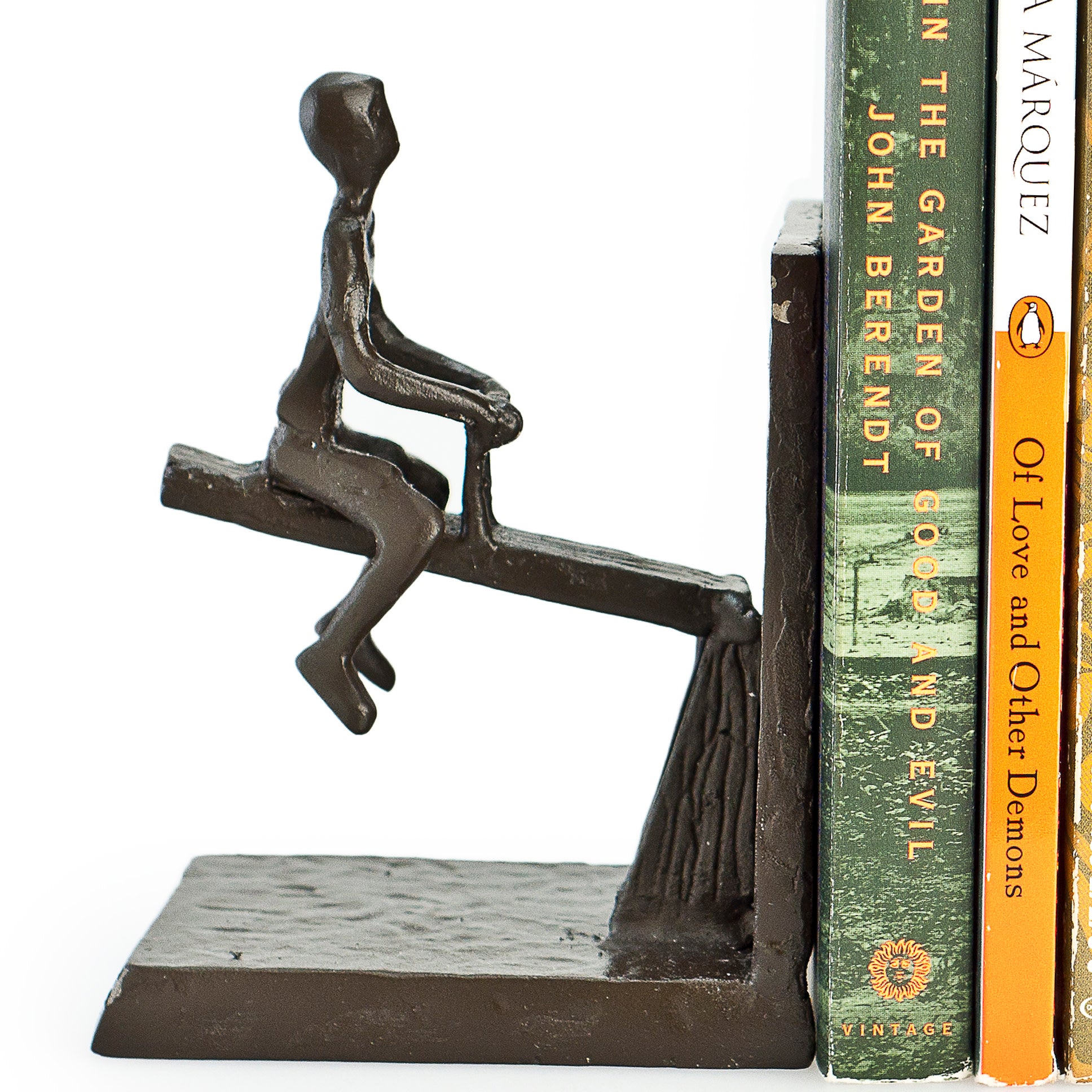 Children Playing on a See-Saw Metal Bookend Set