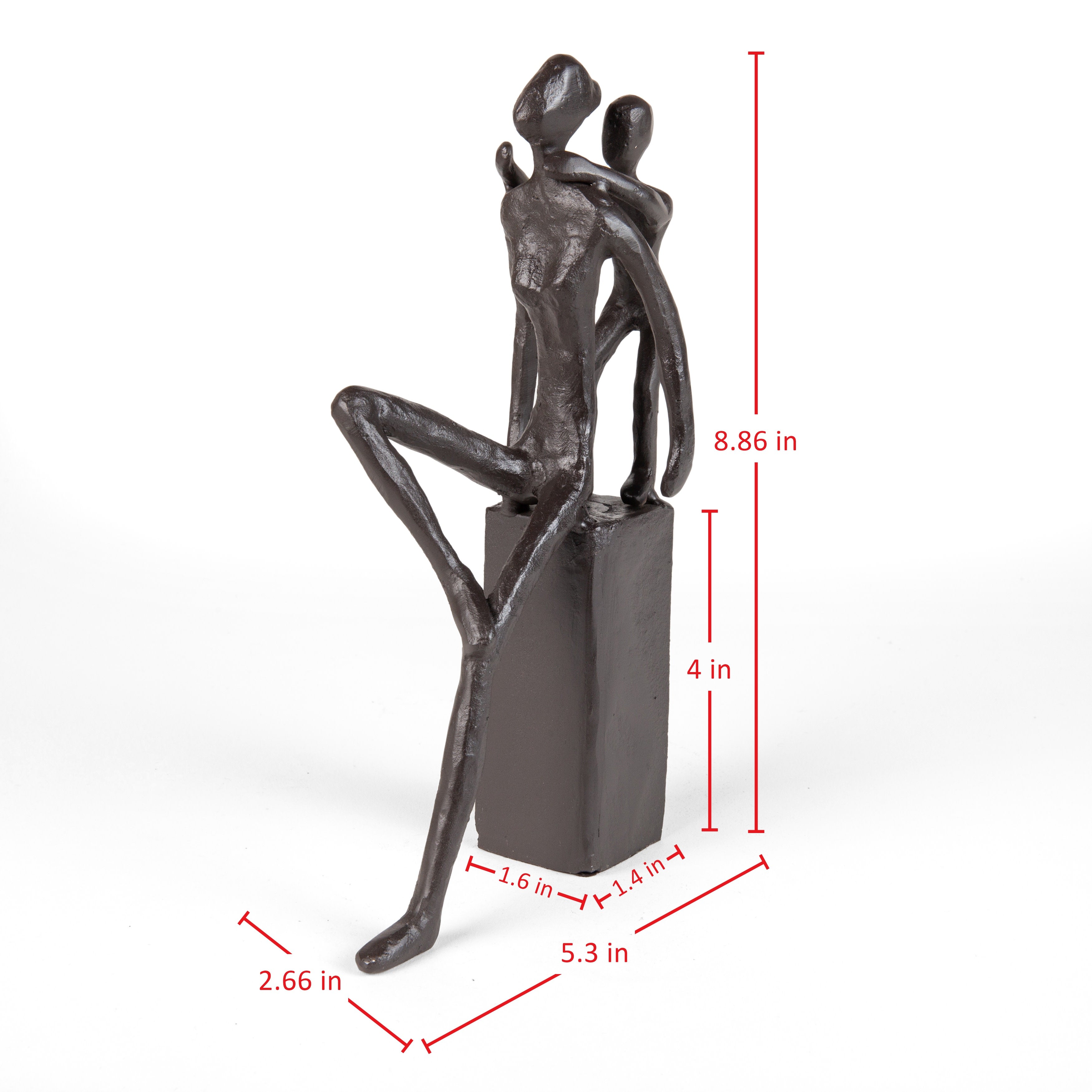 Playful Mother and Child Cast Iron Sculpture
