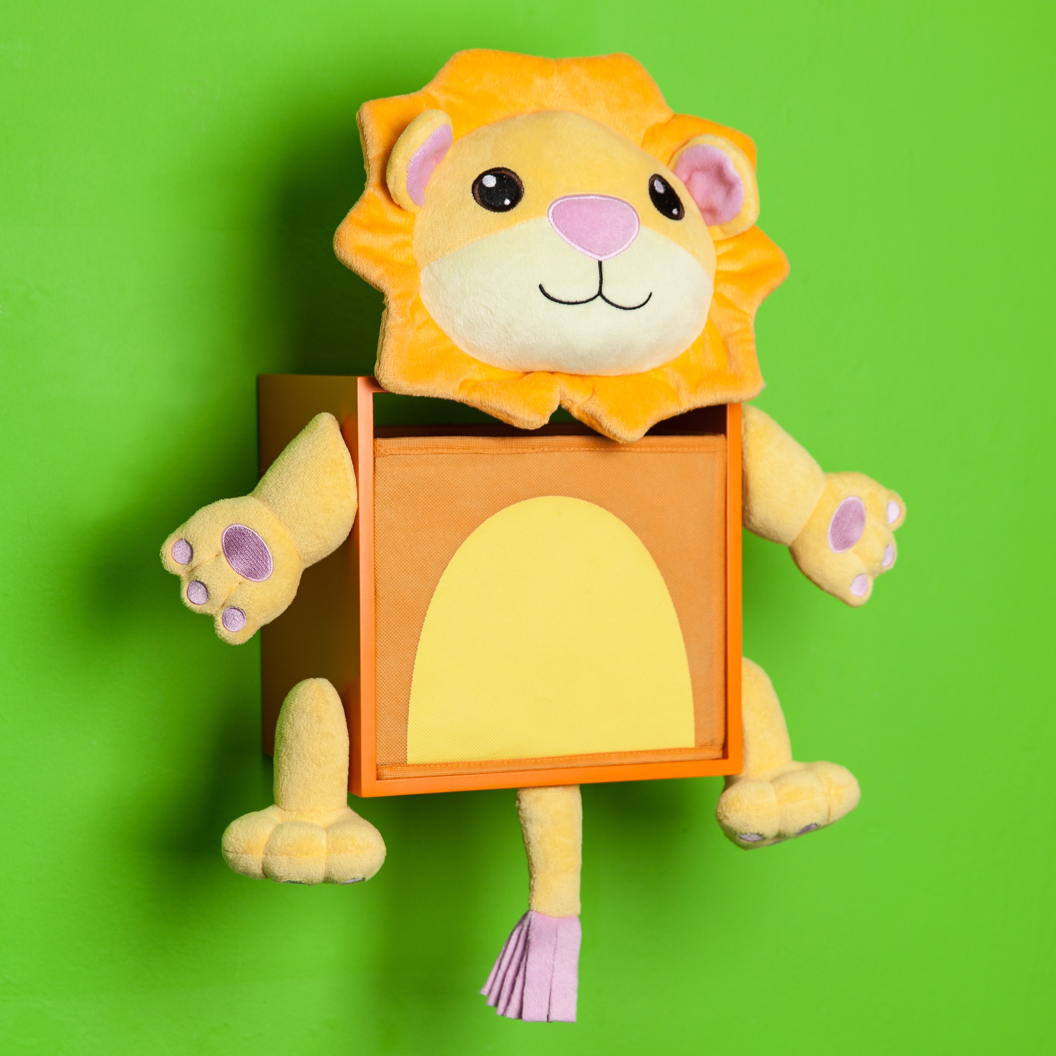 Plush Lion Kids Wall Storage Bin