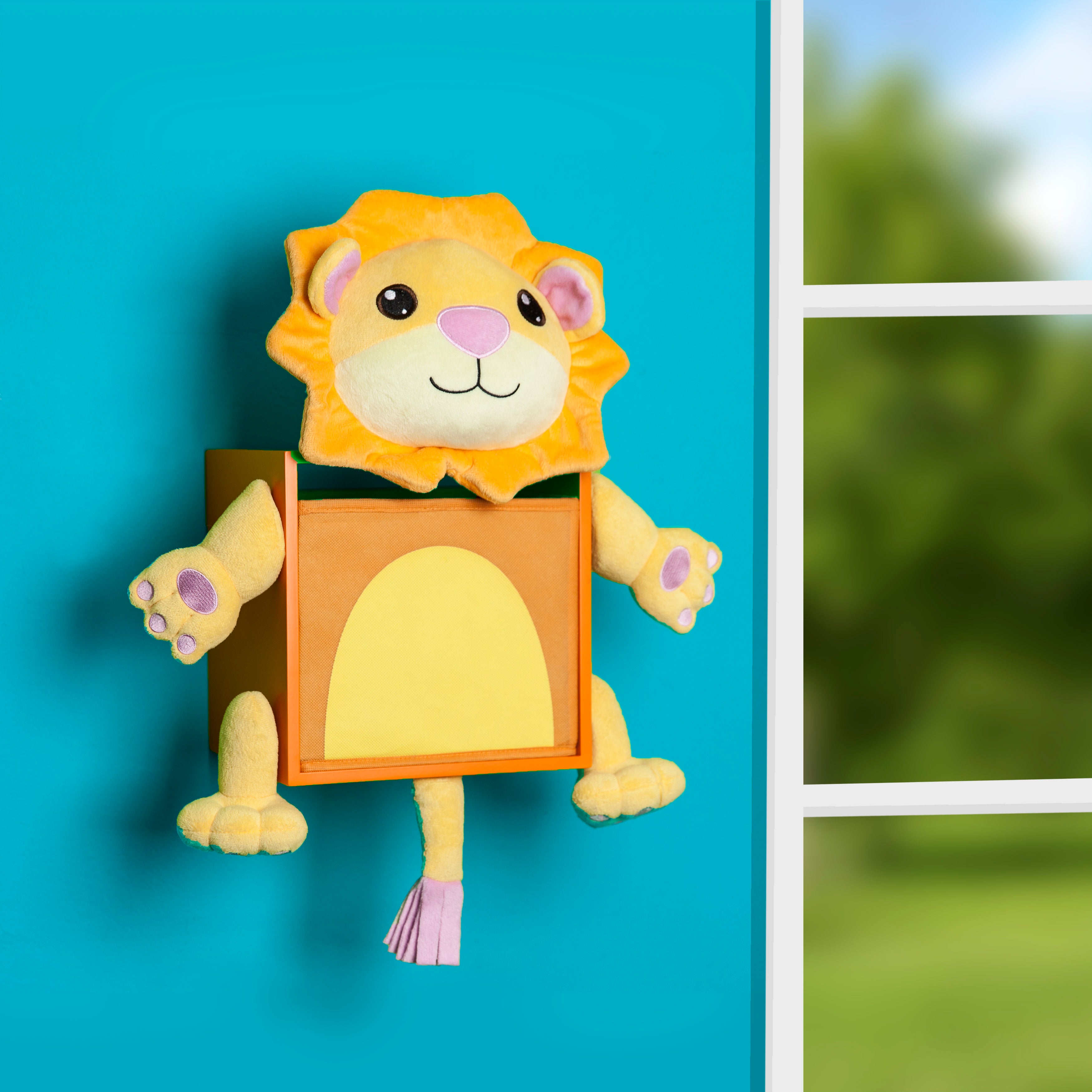Plush Lion Kids Wall Storage Bin