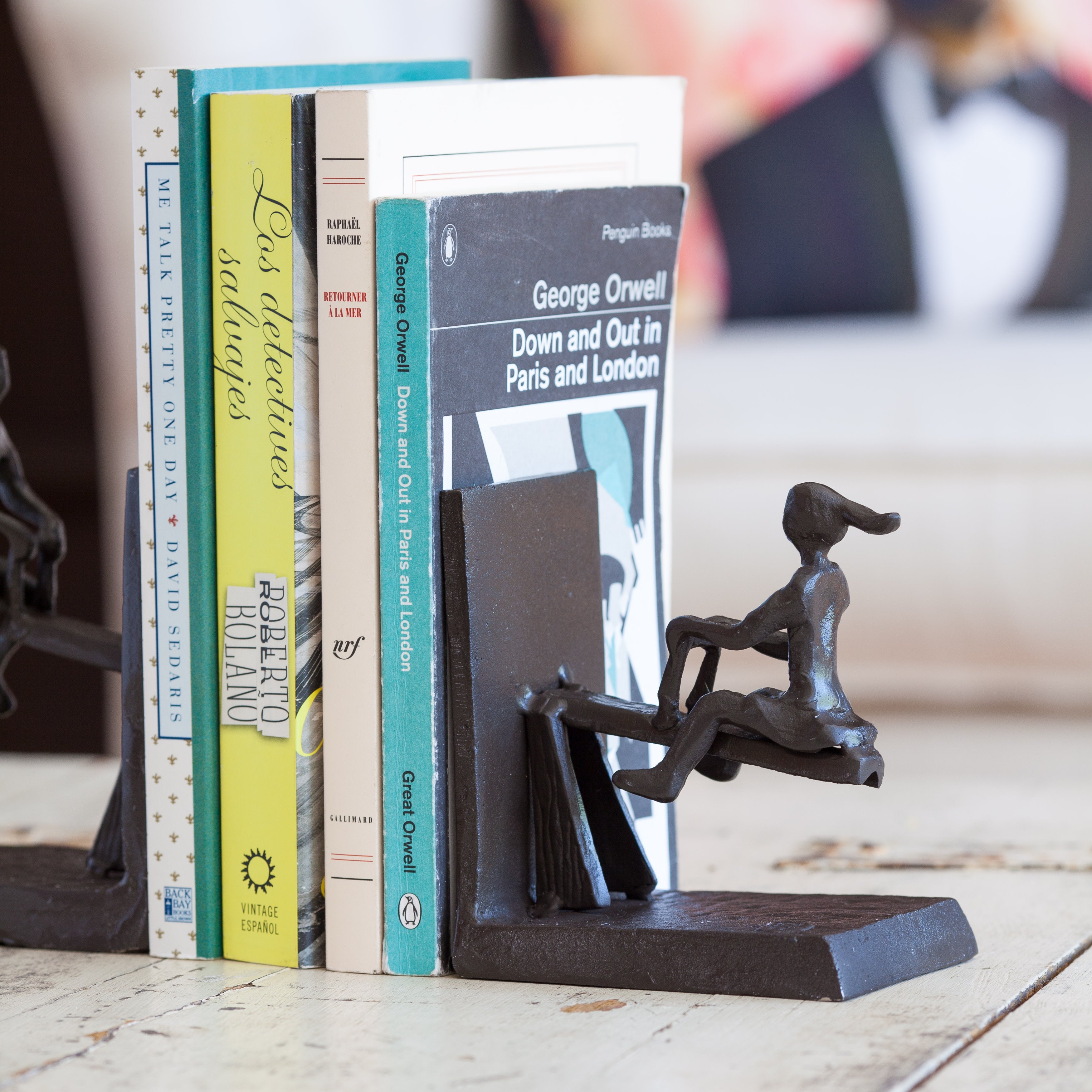 Children Playing on a See-Saw Metal Bookend Set