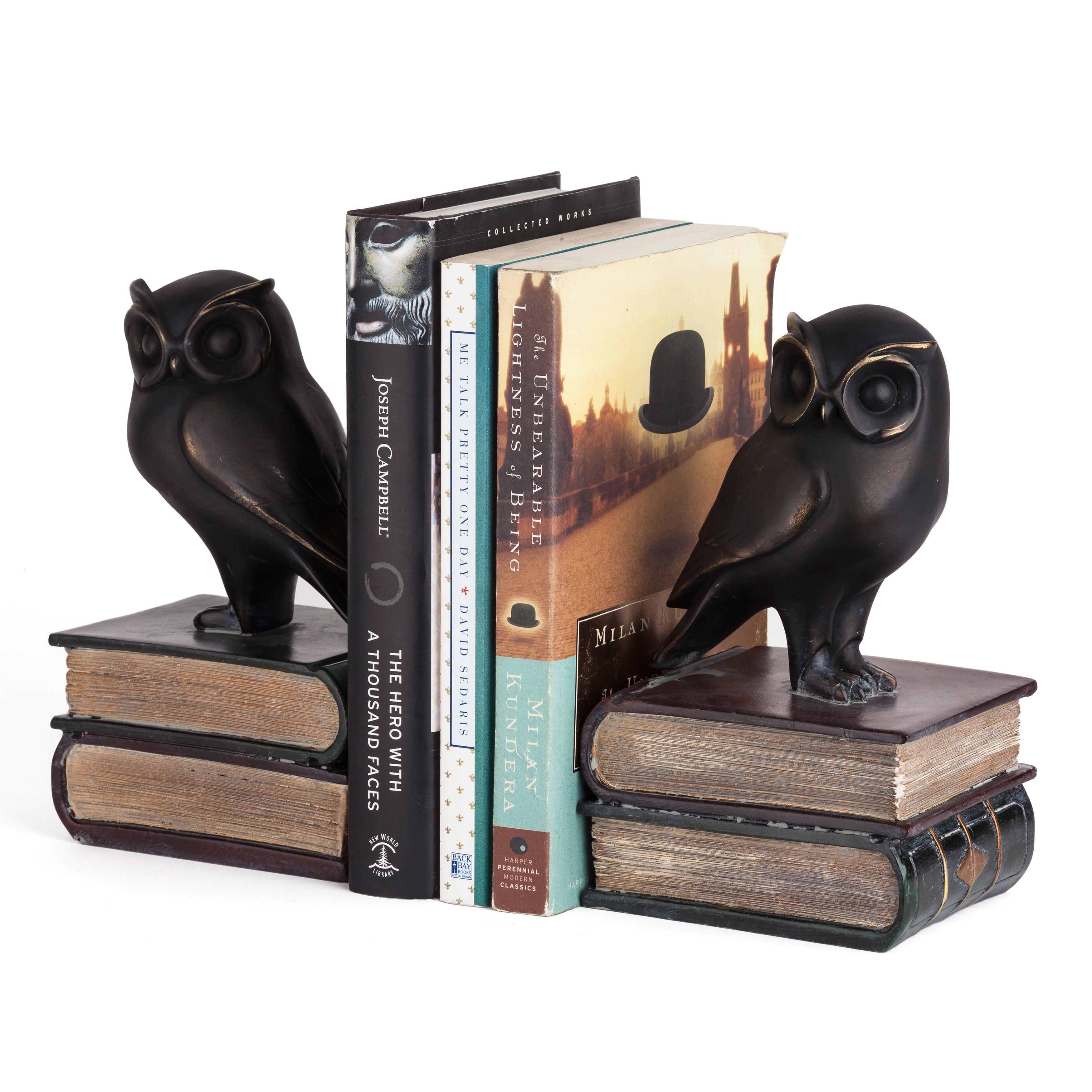 Owl on Books Bookend Set