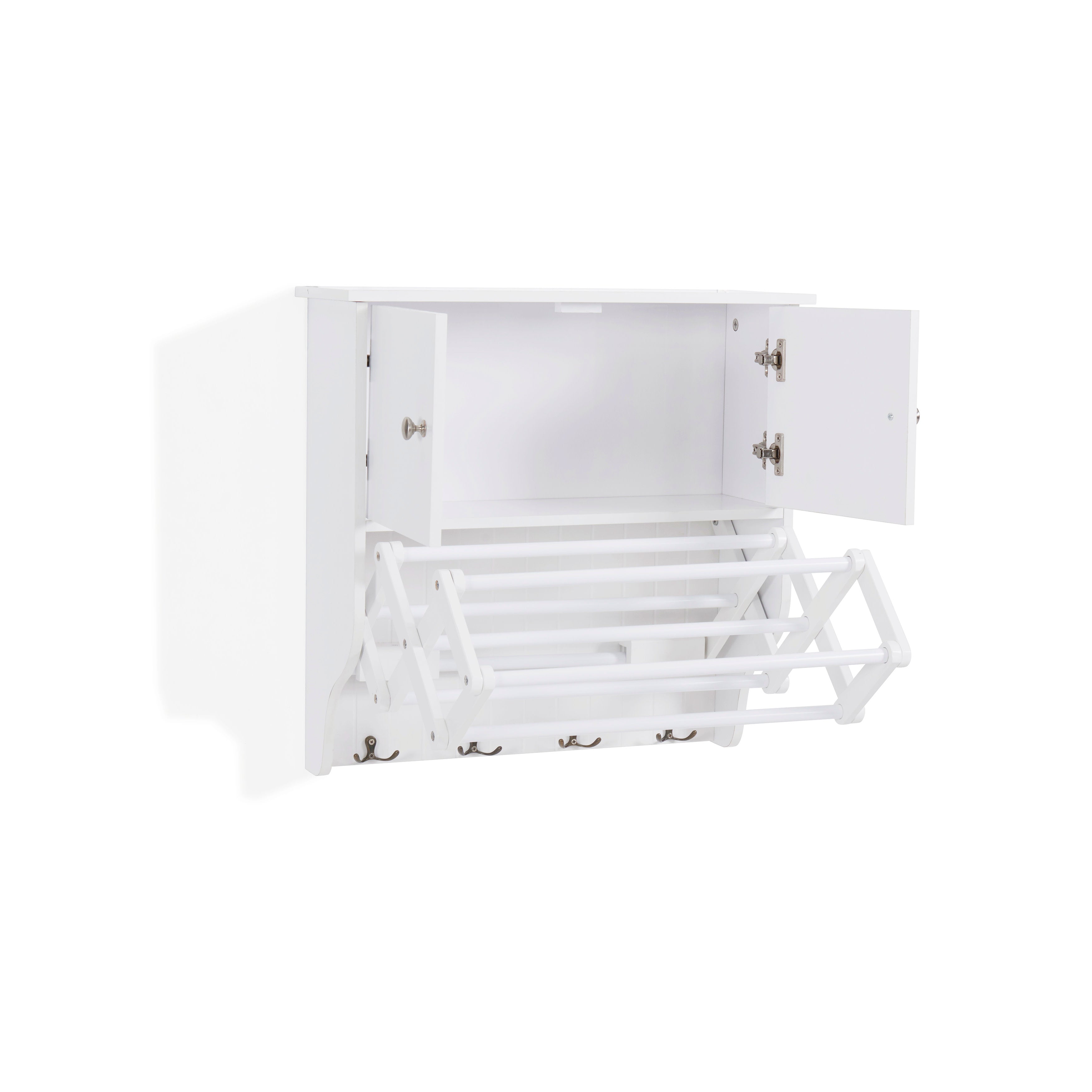 Accordion Expandable / Collapsible Wall Mount Drying Rack with Cabinet