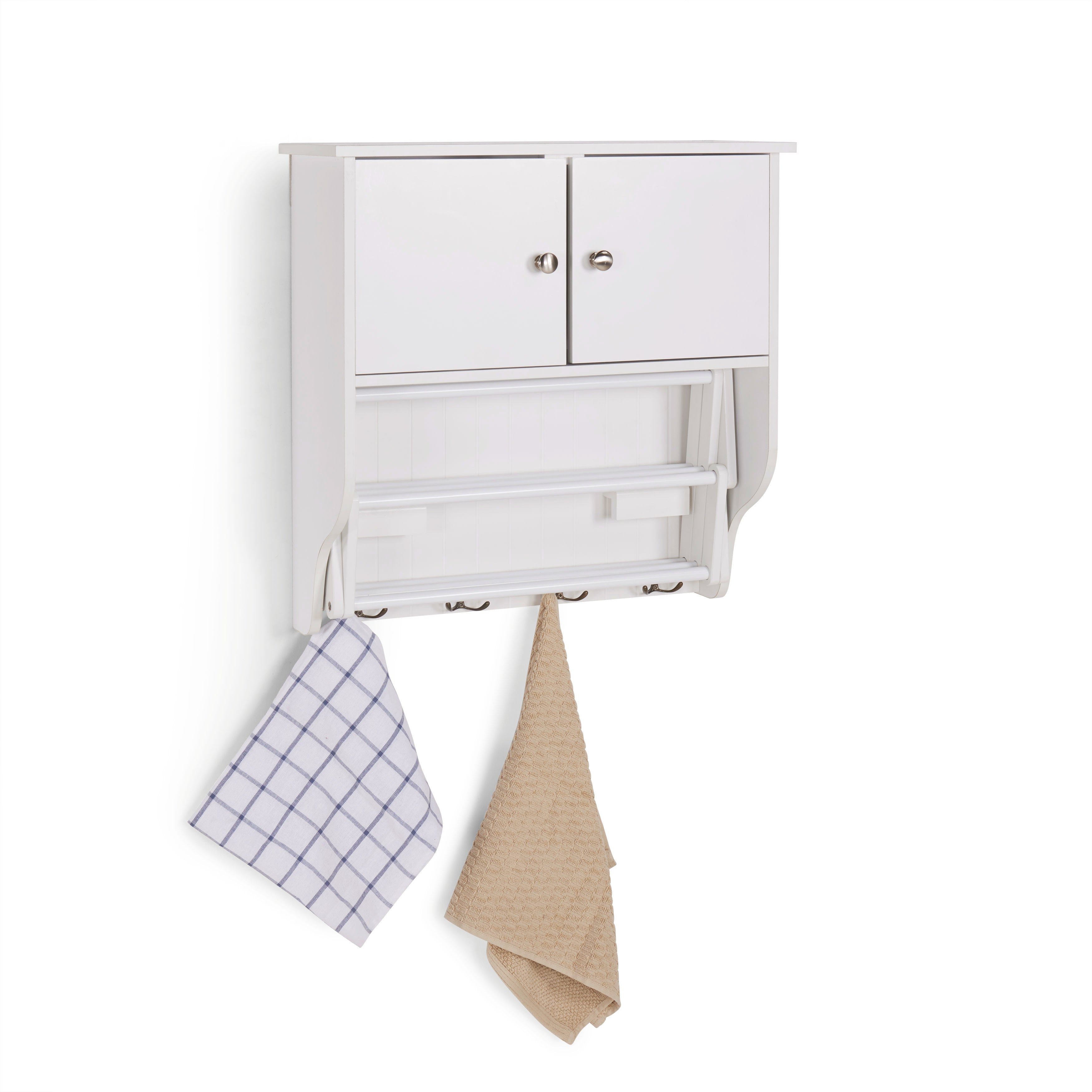 Accordion Expandable / Collapsible Wall Mount Drying Rack with Cabinet