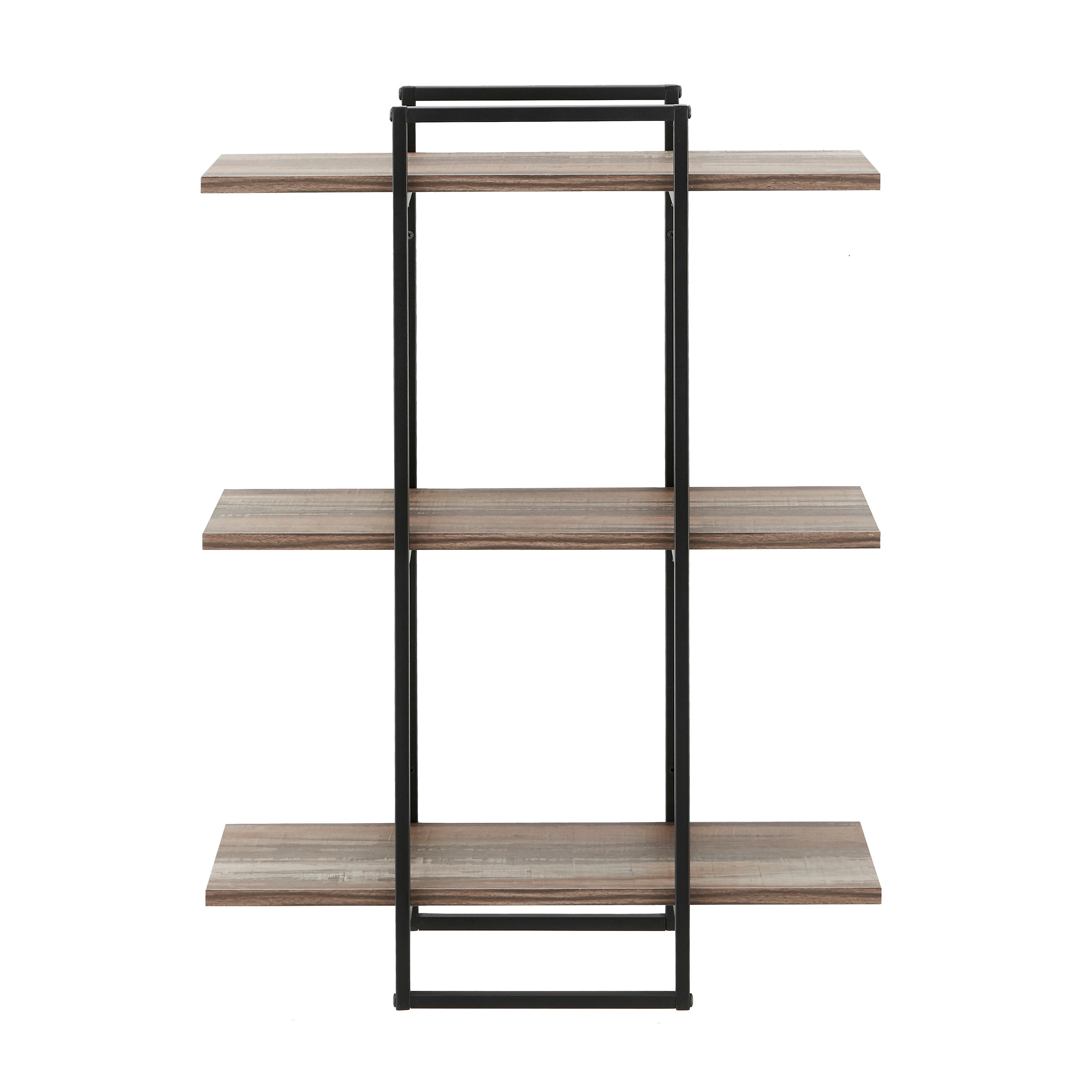 Antigua Crossed Double Rectangle 3-Tier Shelf Unit