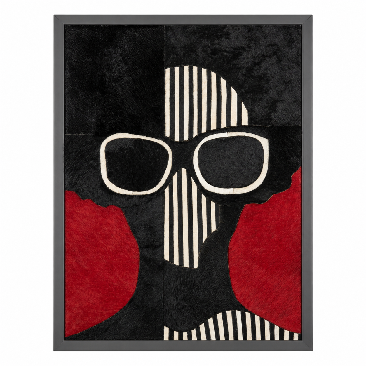 Black and White on Red Fashion Silhouette Textured Wall Art