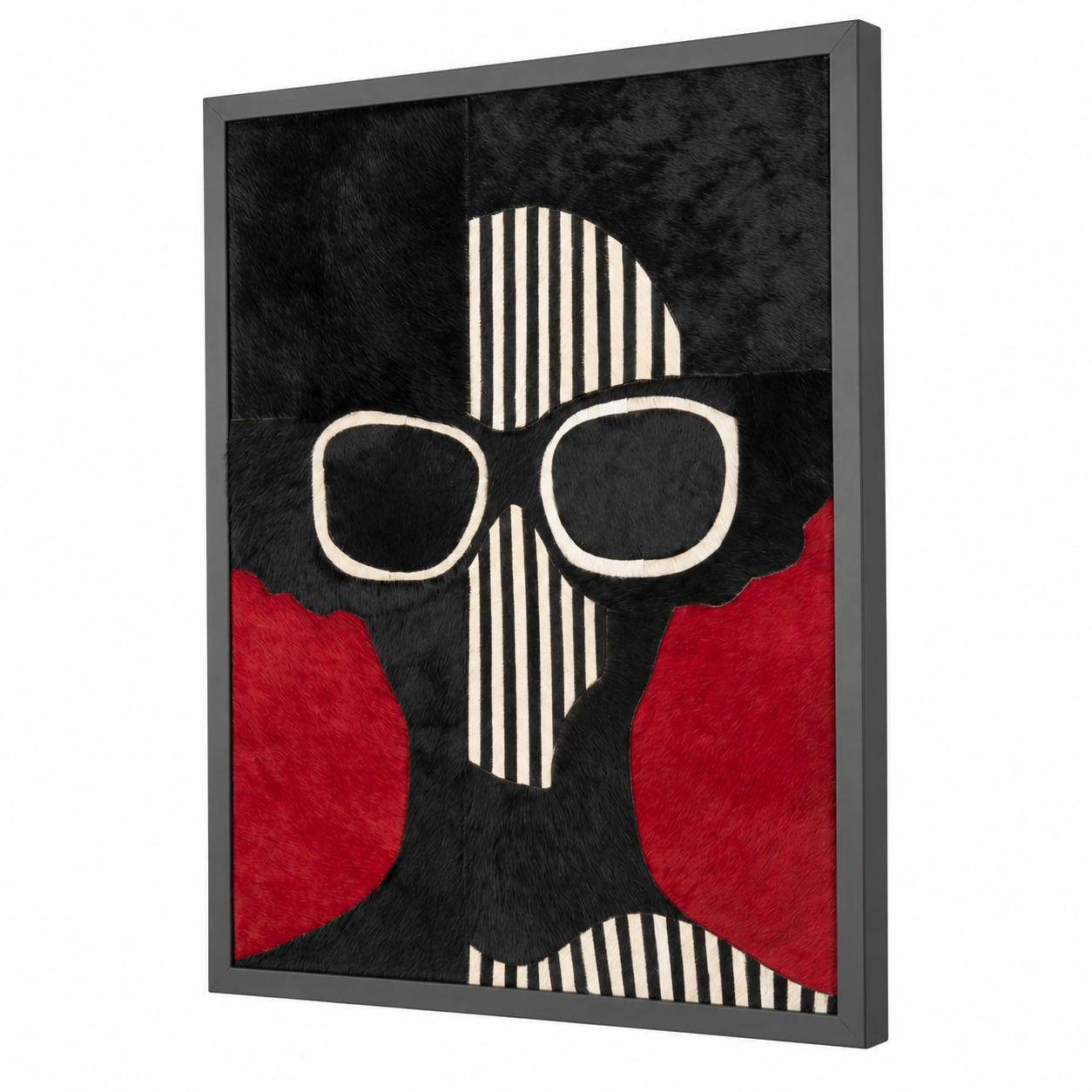Black and White on Red Fashion Silhouette Textured Wall Art