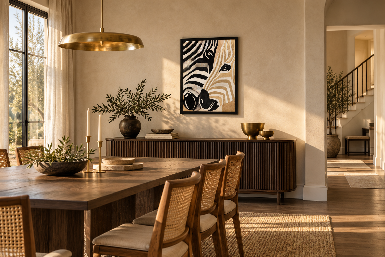 Gold Leaf Zebra Pair Textured Wall Art