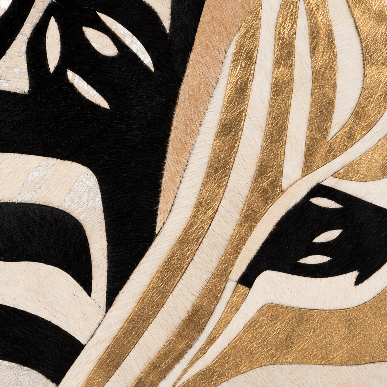 Gold Leaf Zebra Pair Textured Wall Art