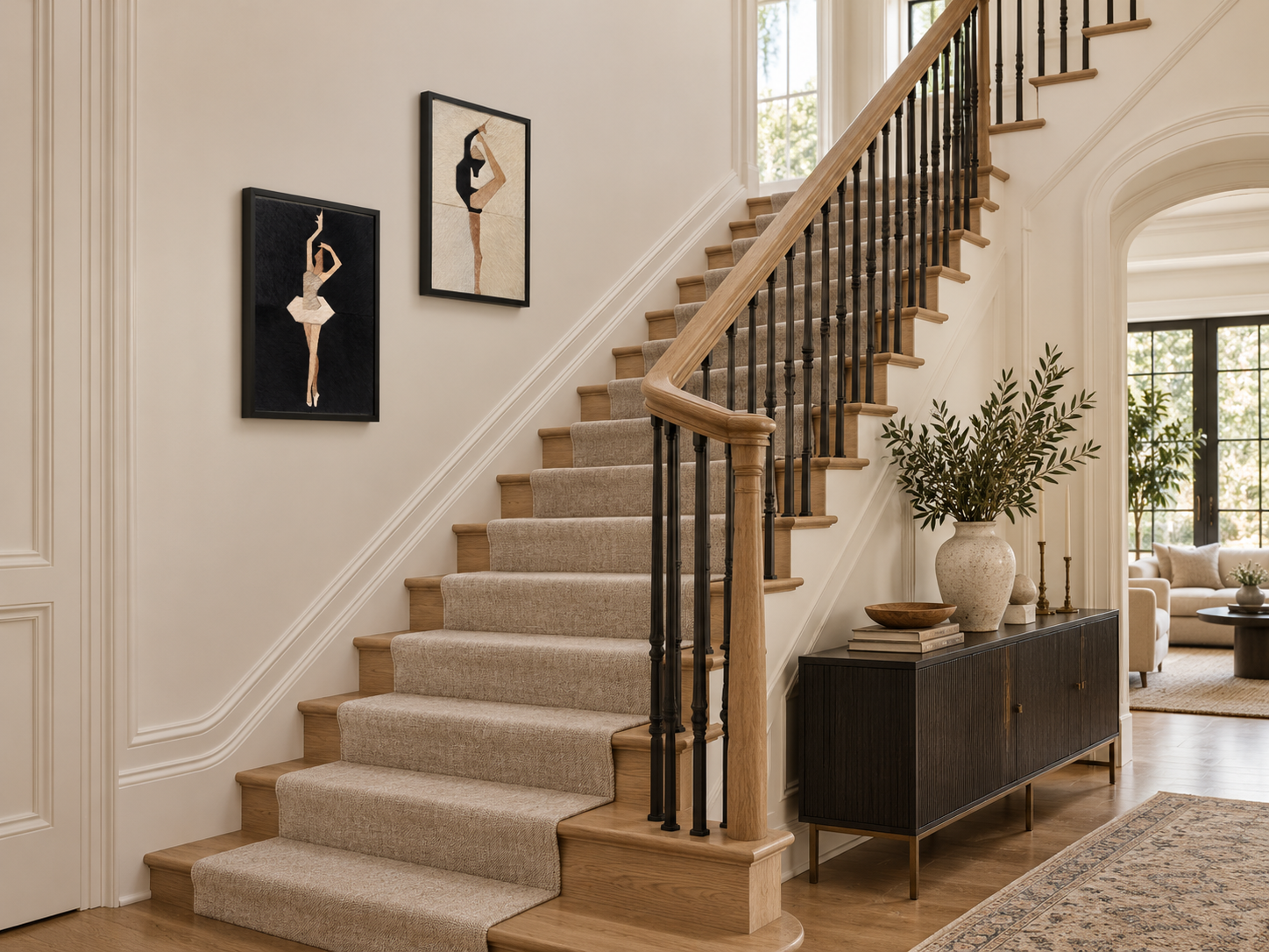 Two Tone Contrasting Ballerina Textured Wall Art Set of 2