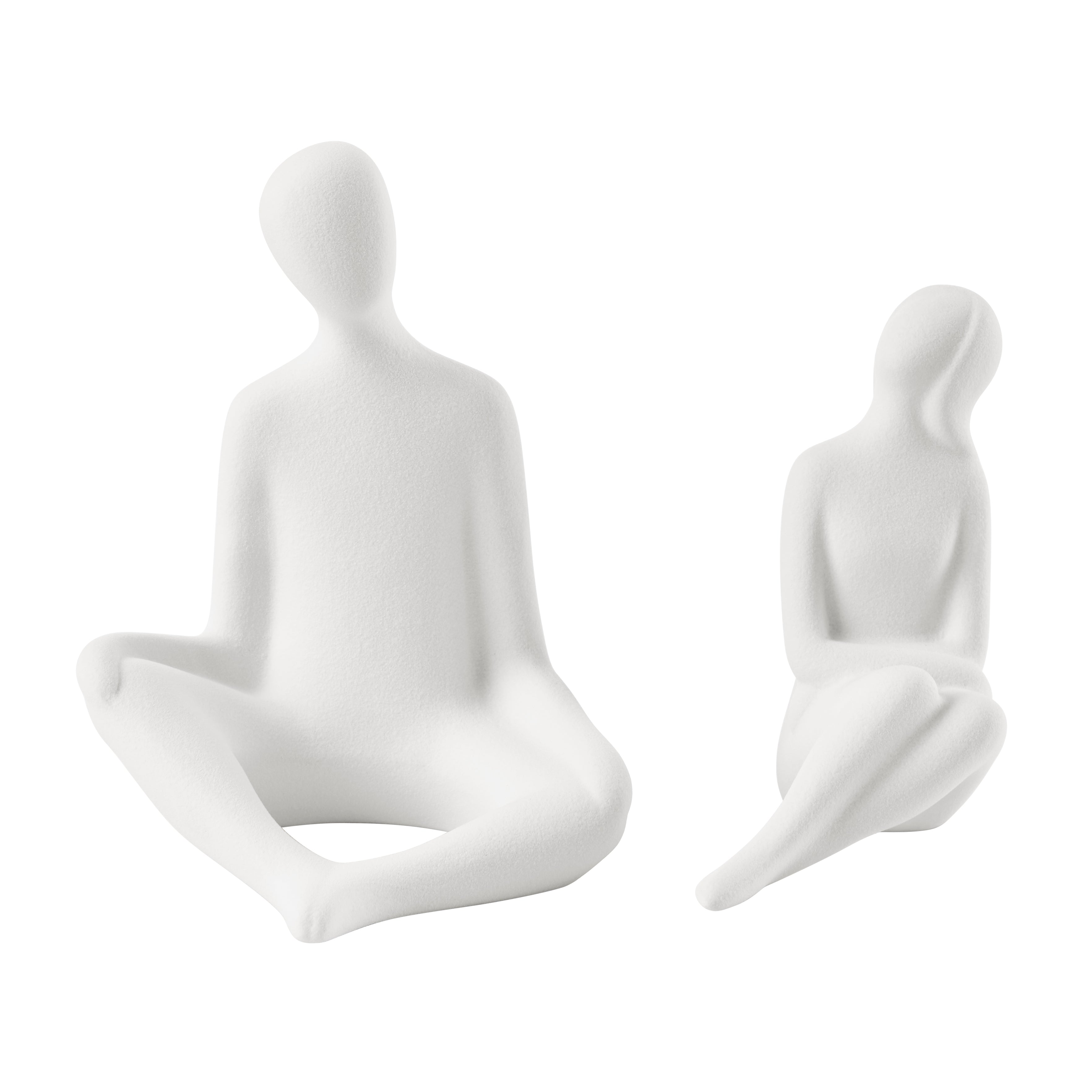Hans Sitting Couple Ceramic Sculpture Set