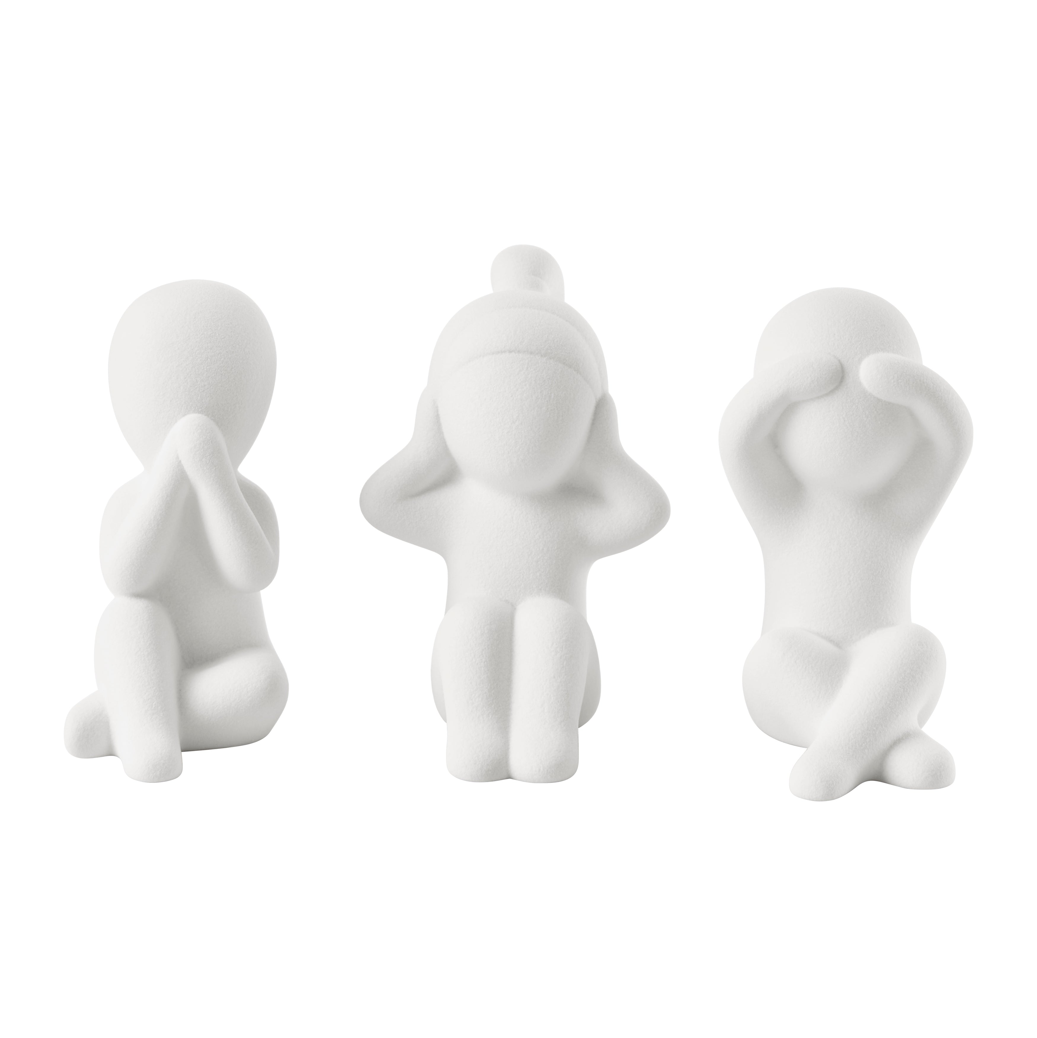 Hans Three Wise Children Ceramic Sculpture Set