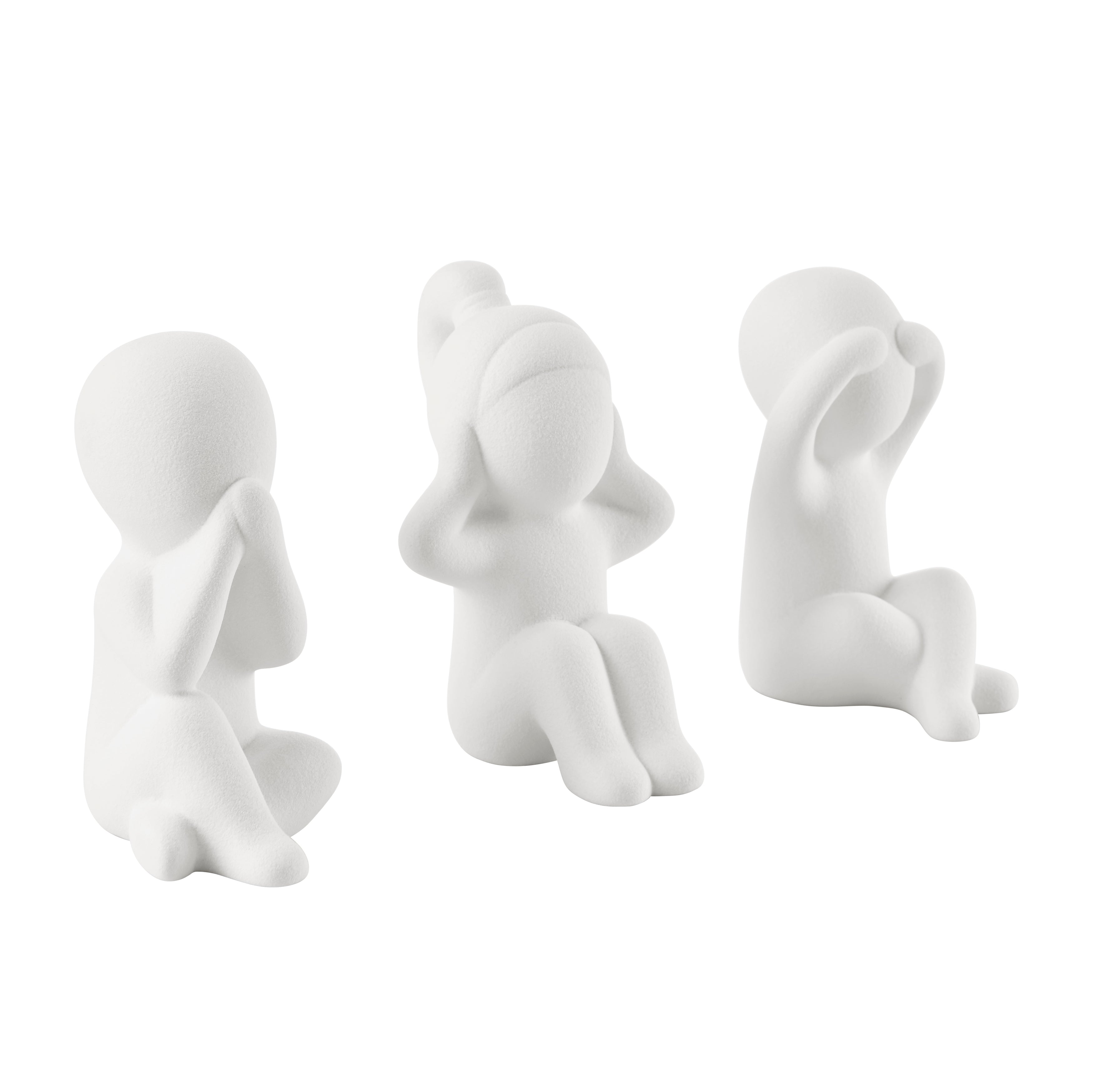 Hans Three Wise Children Ceramic Sculpture Set