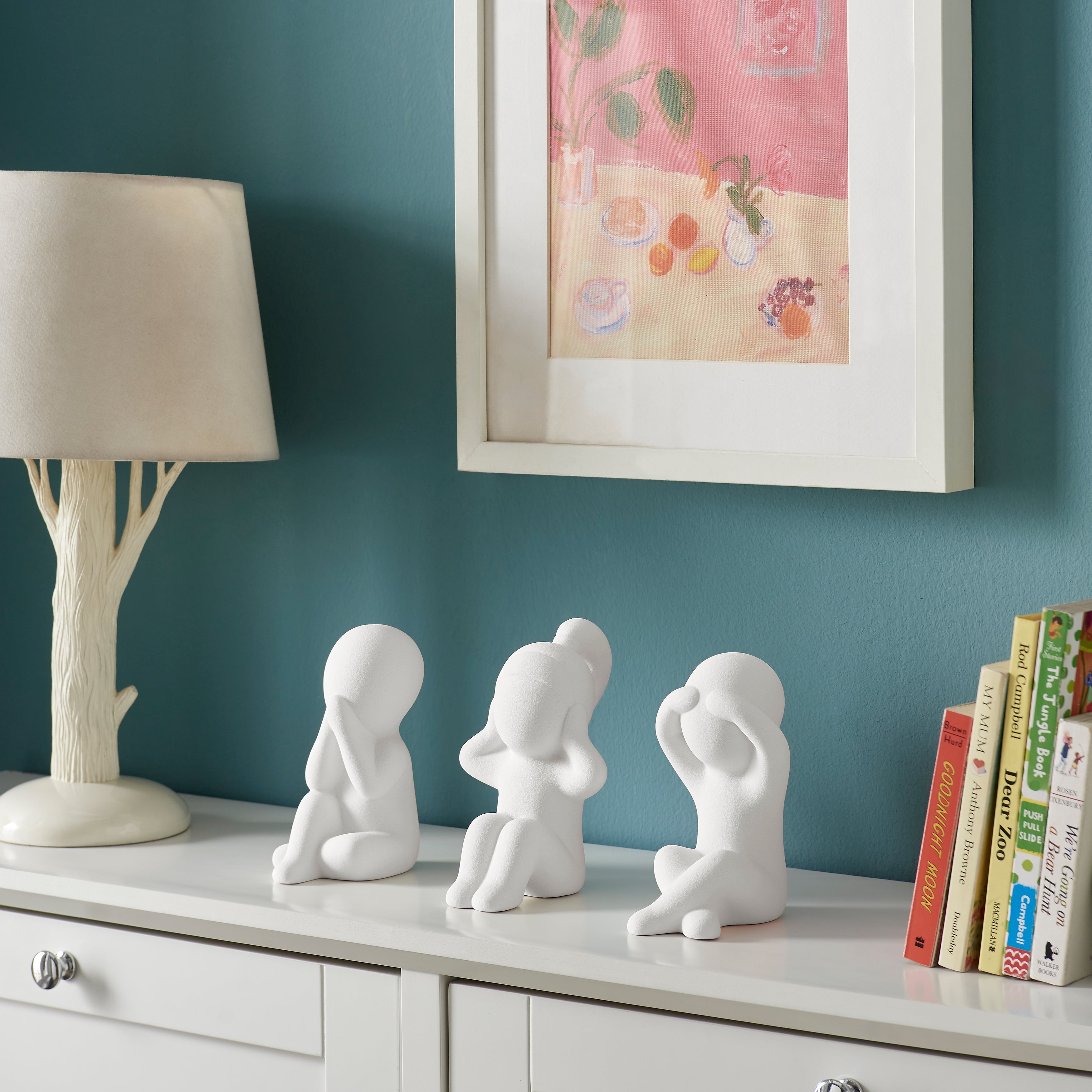 Hans Three Wise Children Ceramic Sculpture Set