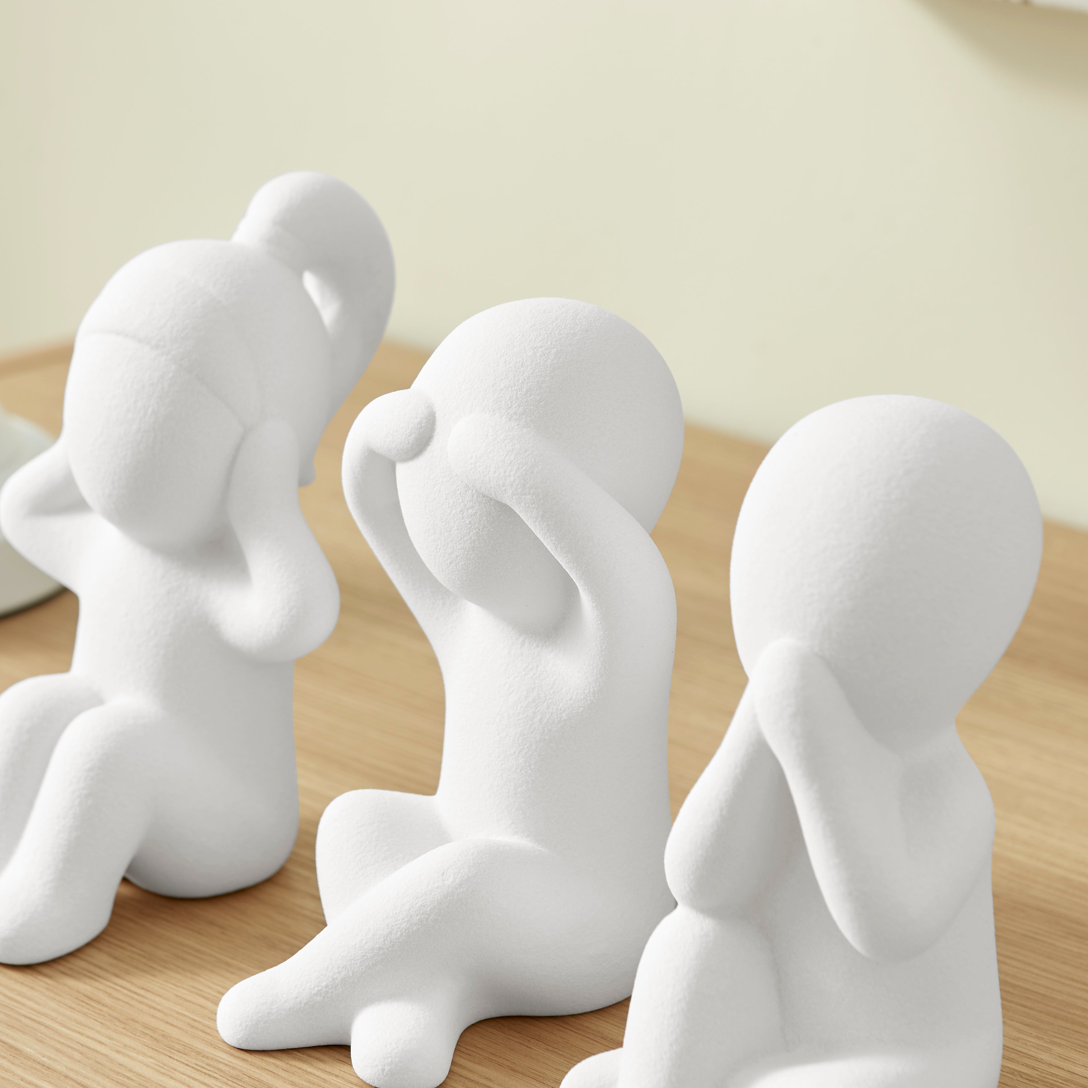 Hans Three Wise Children Ceramic Sculpture Set