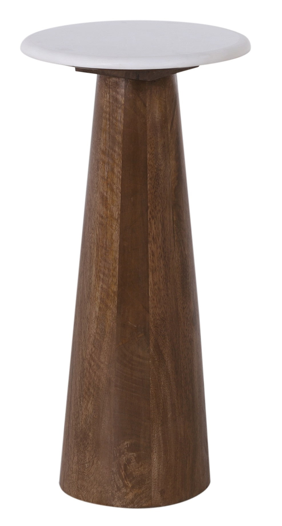 Marble Wood Tapered Cylinder Drink Table