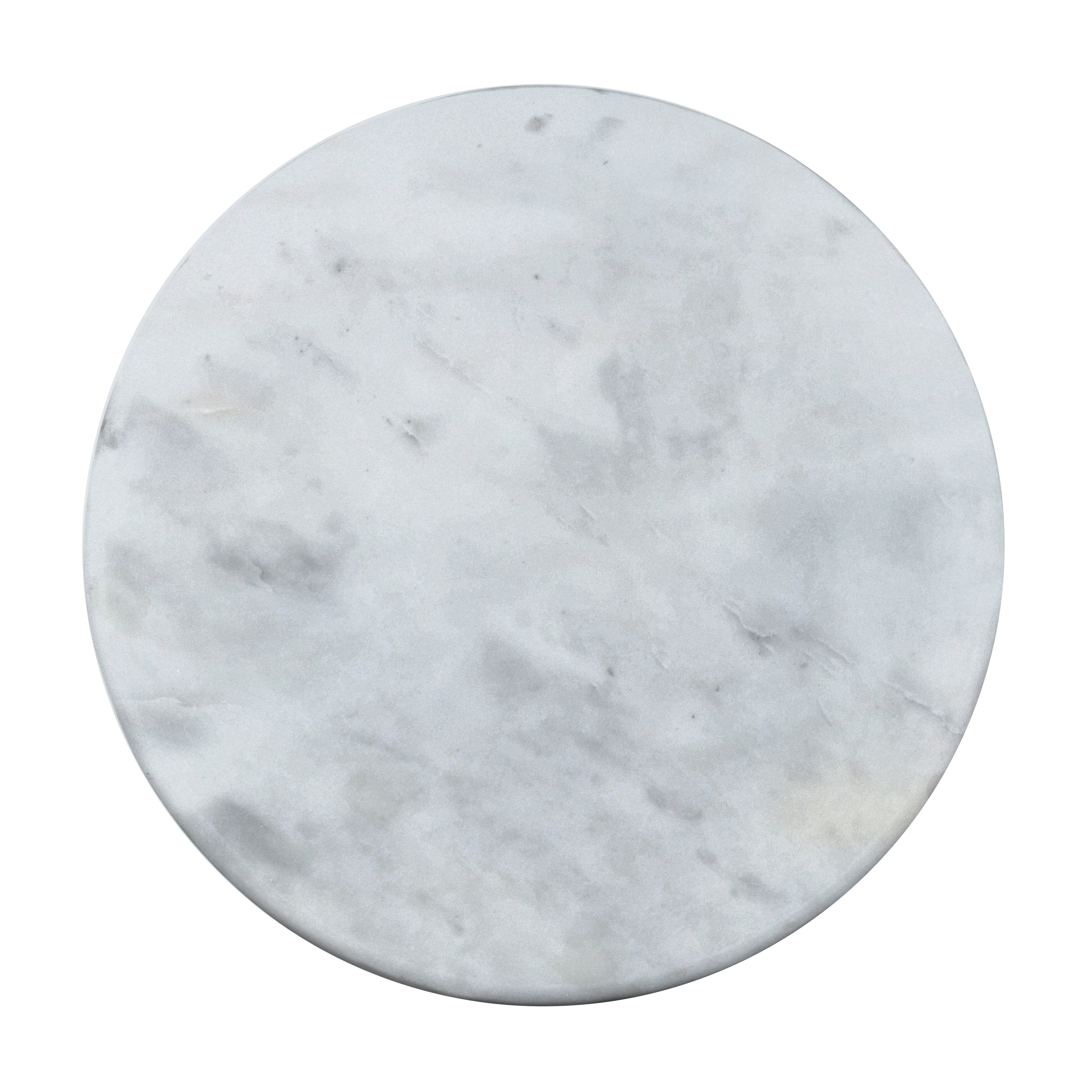 Marble Round Wood 3 Leg Side Table