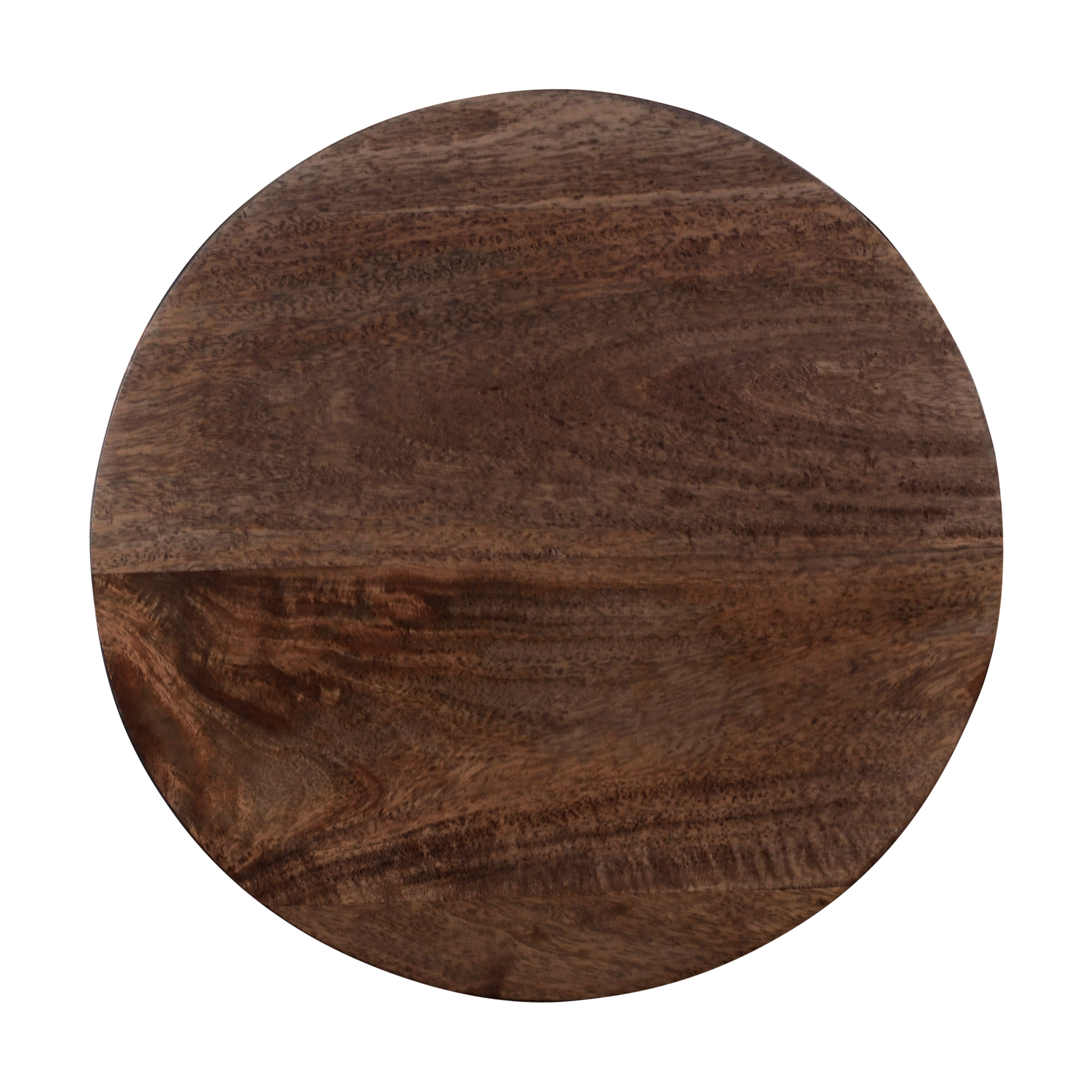 Round Stacked Wood Block Base Side Table
