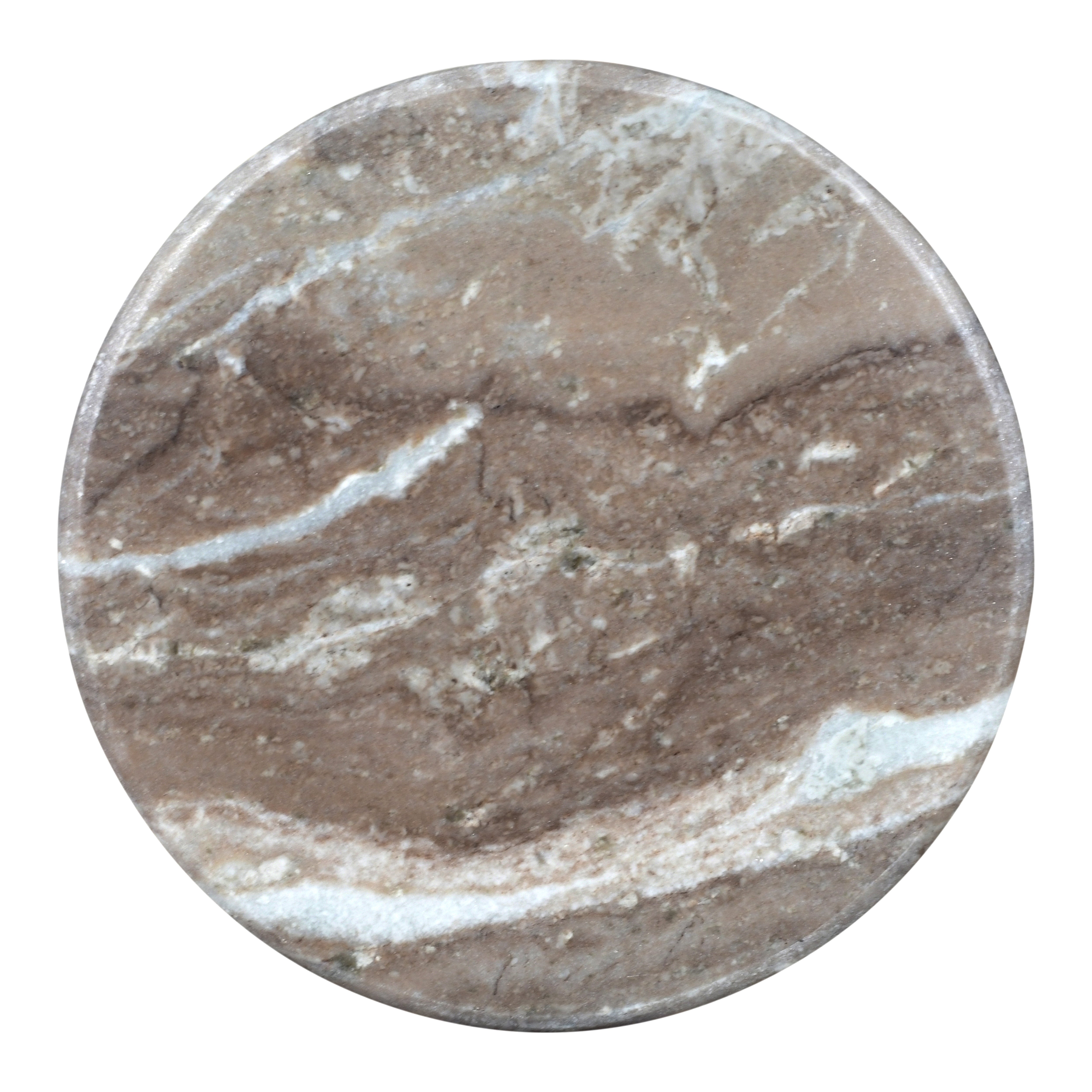Beige Marble Black Fluted Base Drink Table