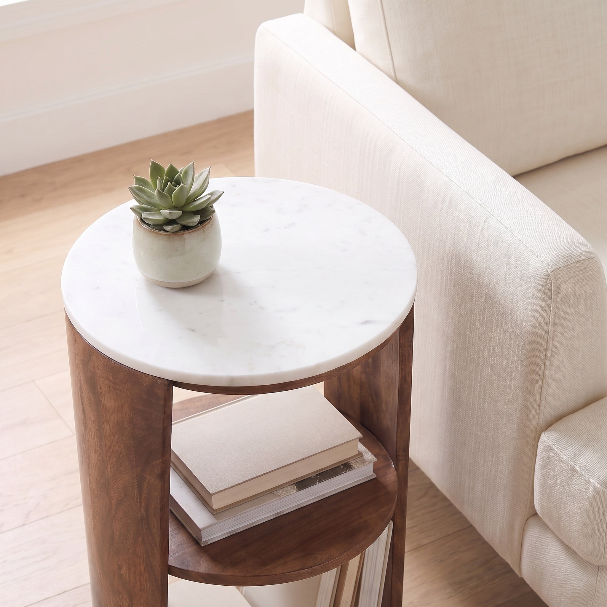 Three Tier Round Cylinder Side Table
