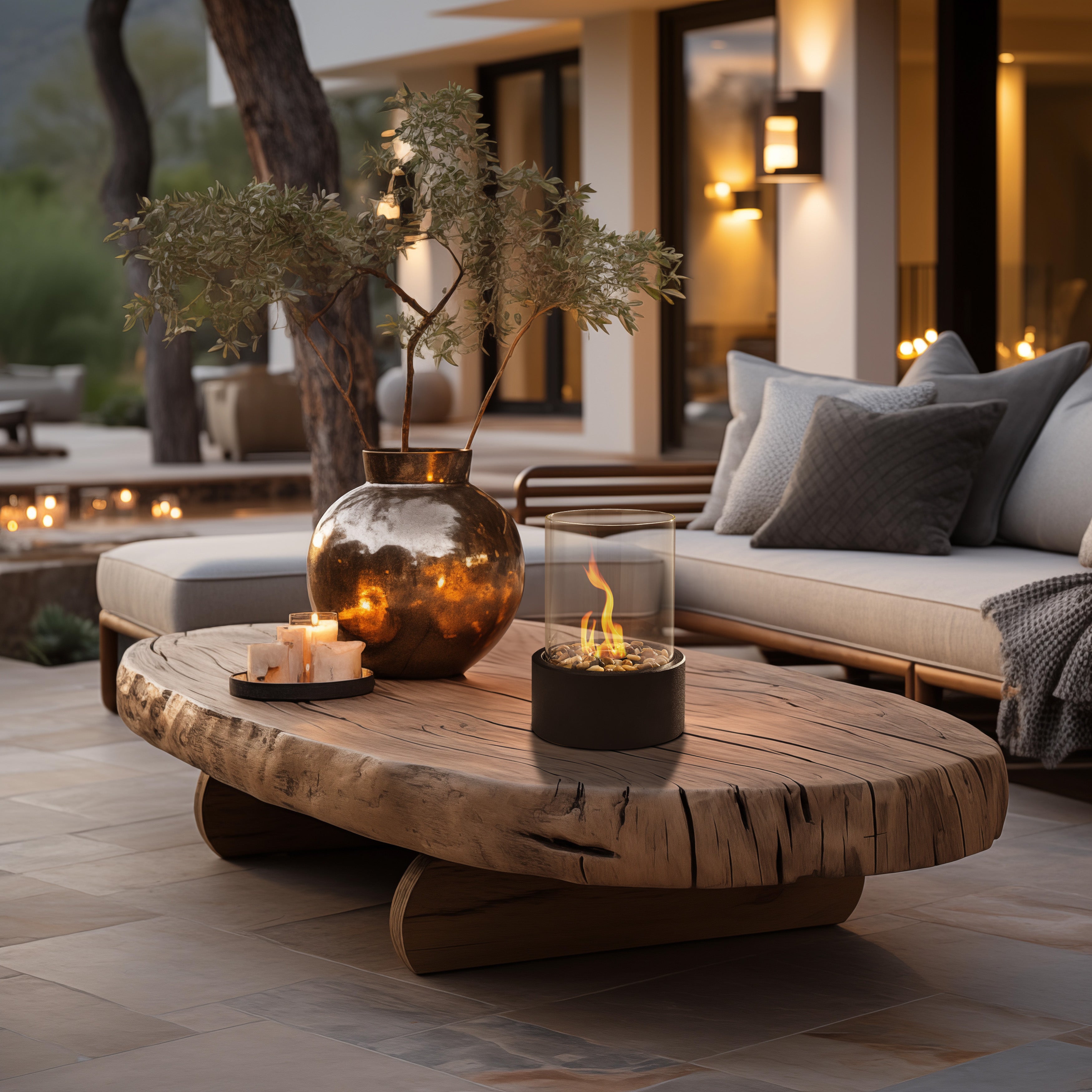 Tabletop Fire Pit Clean-Burning Ventless Indoor/Outdoor Fireplace 11" x 8"