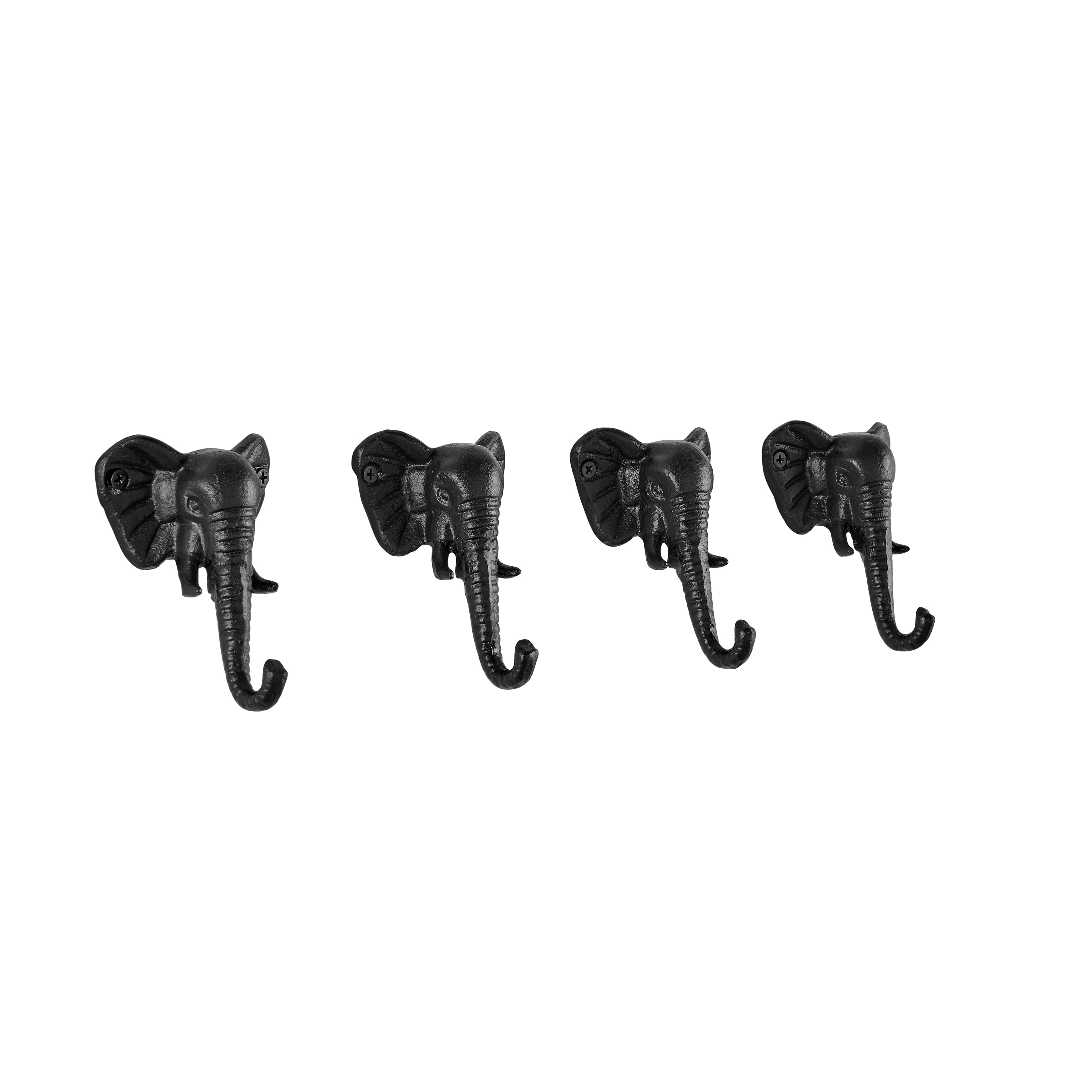 Elephant Trunk Wall Hooks (Set of 4)