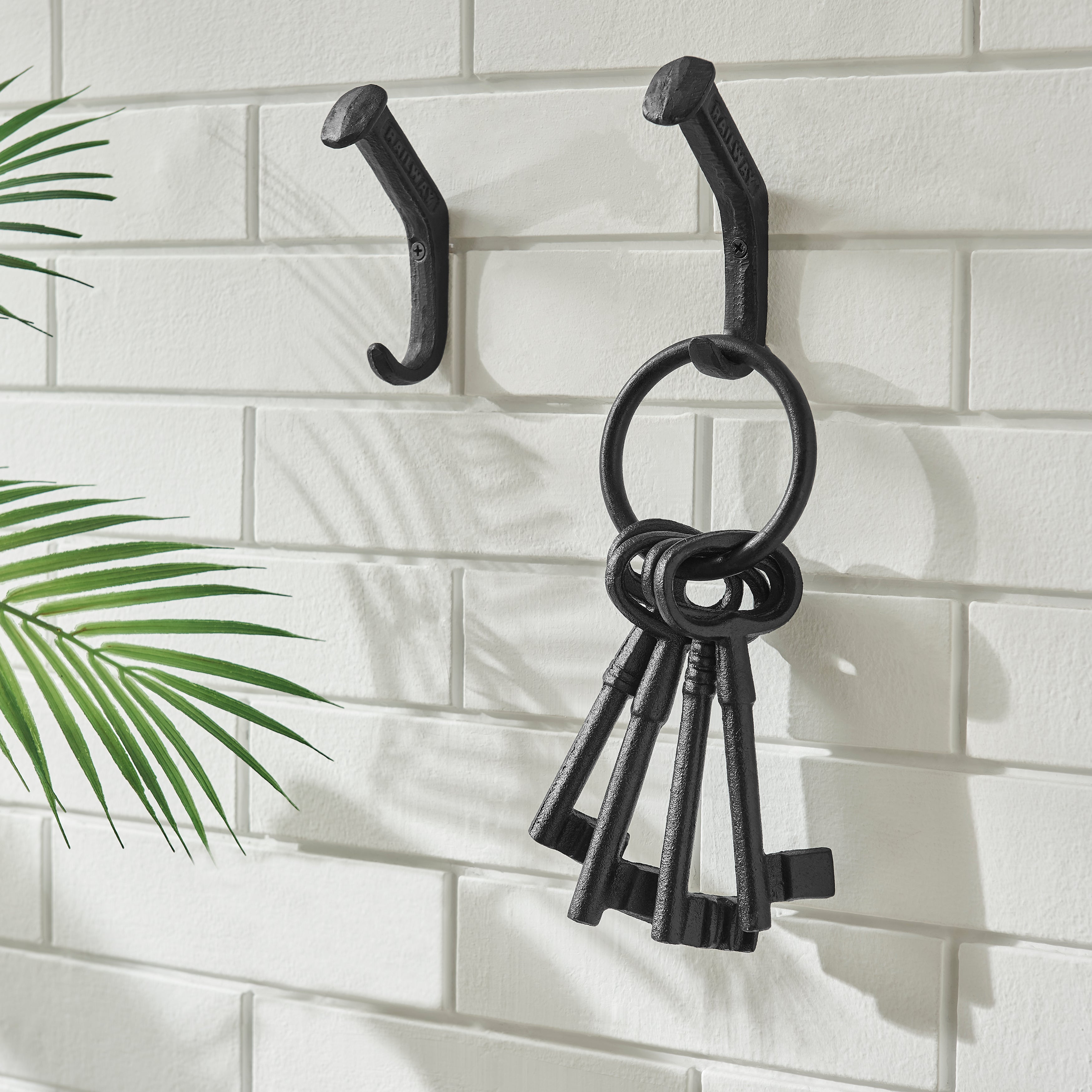 Black Iron Keys on Ring Sculpture