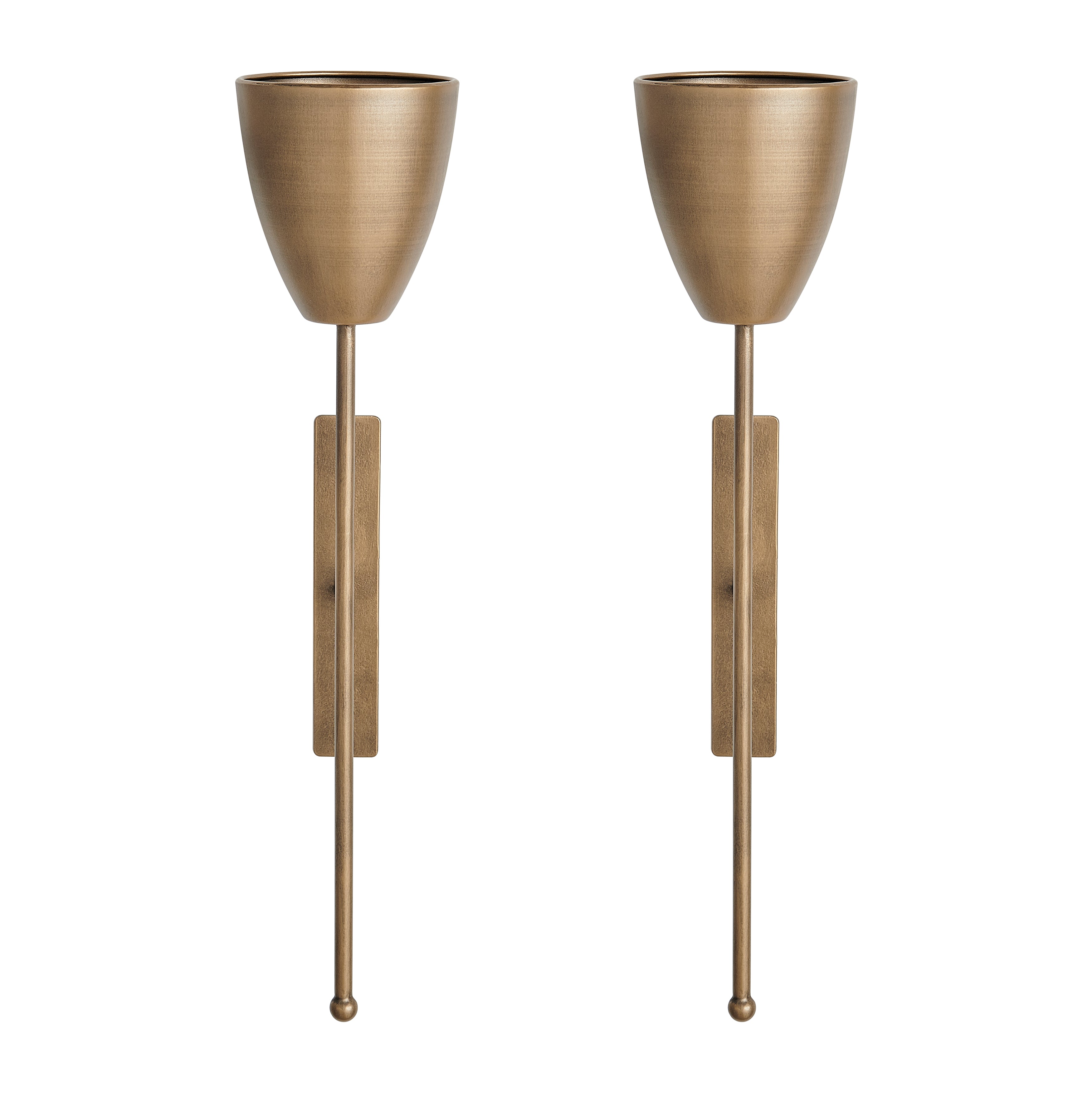 Antique Brass Wall Candle Sconces (Set of 2)