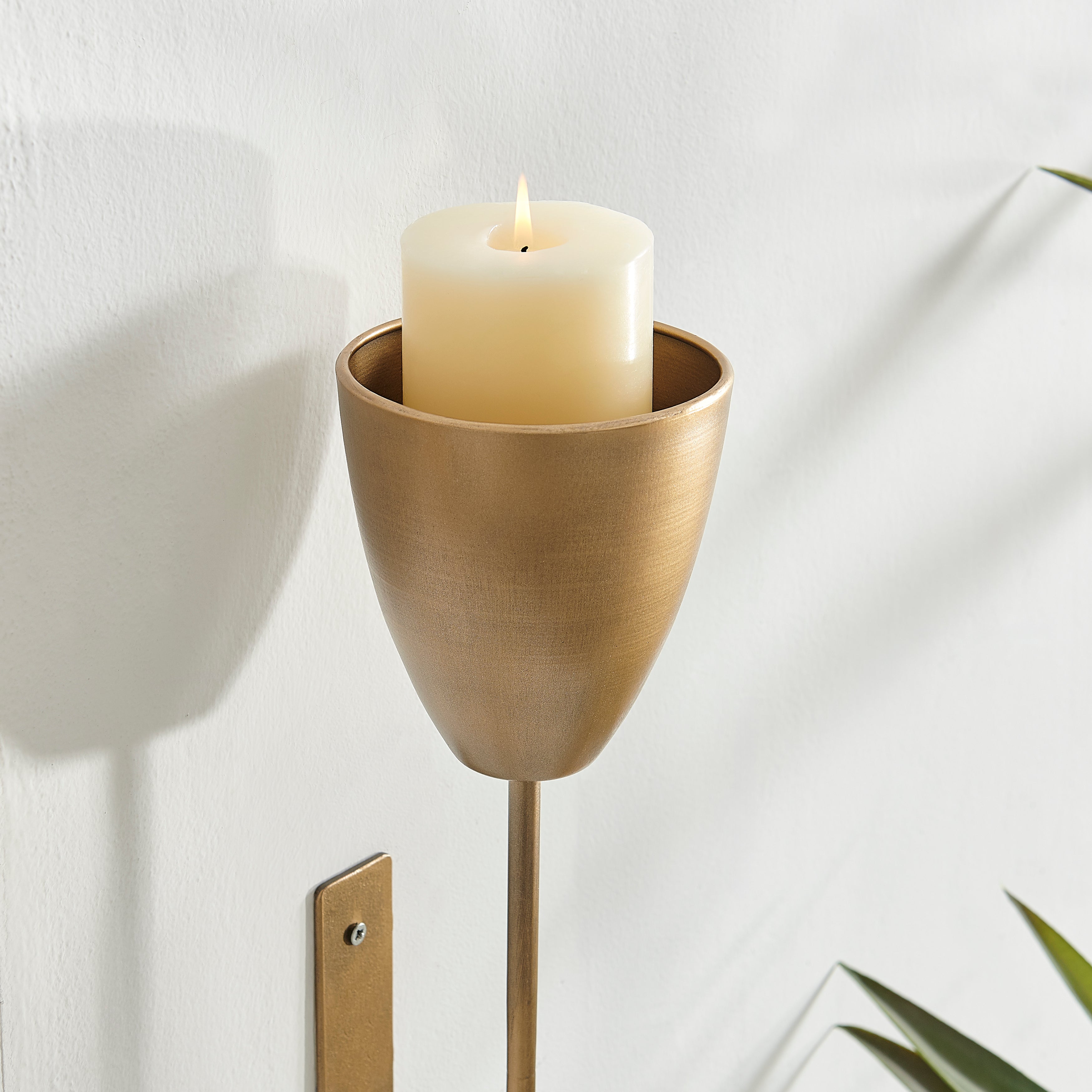 Antique Brass Wall Candle Sconces (Set of 2)