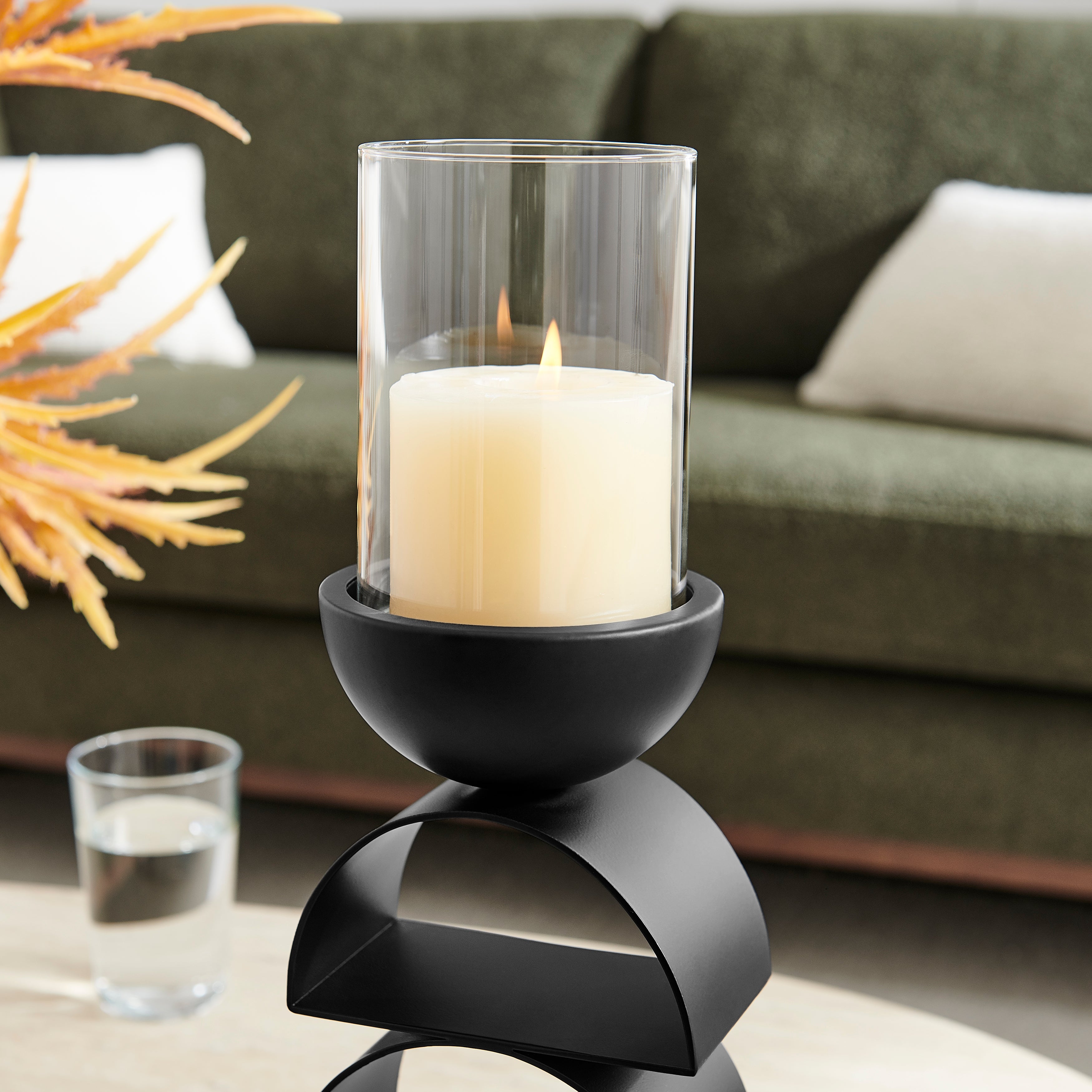Black Geometric Candle Holders (Set of 2)