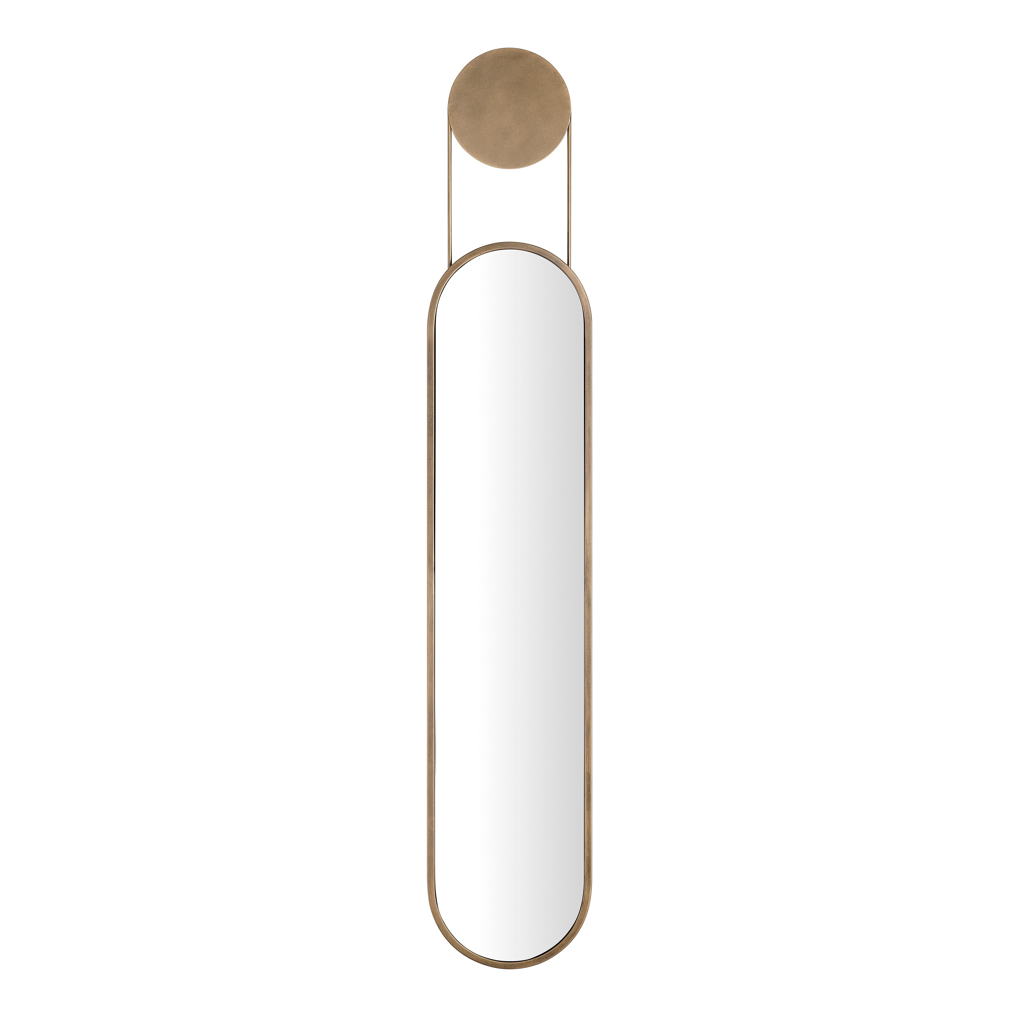 Antique Brass Oval Wall Mirror