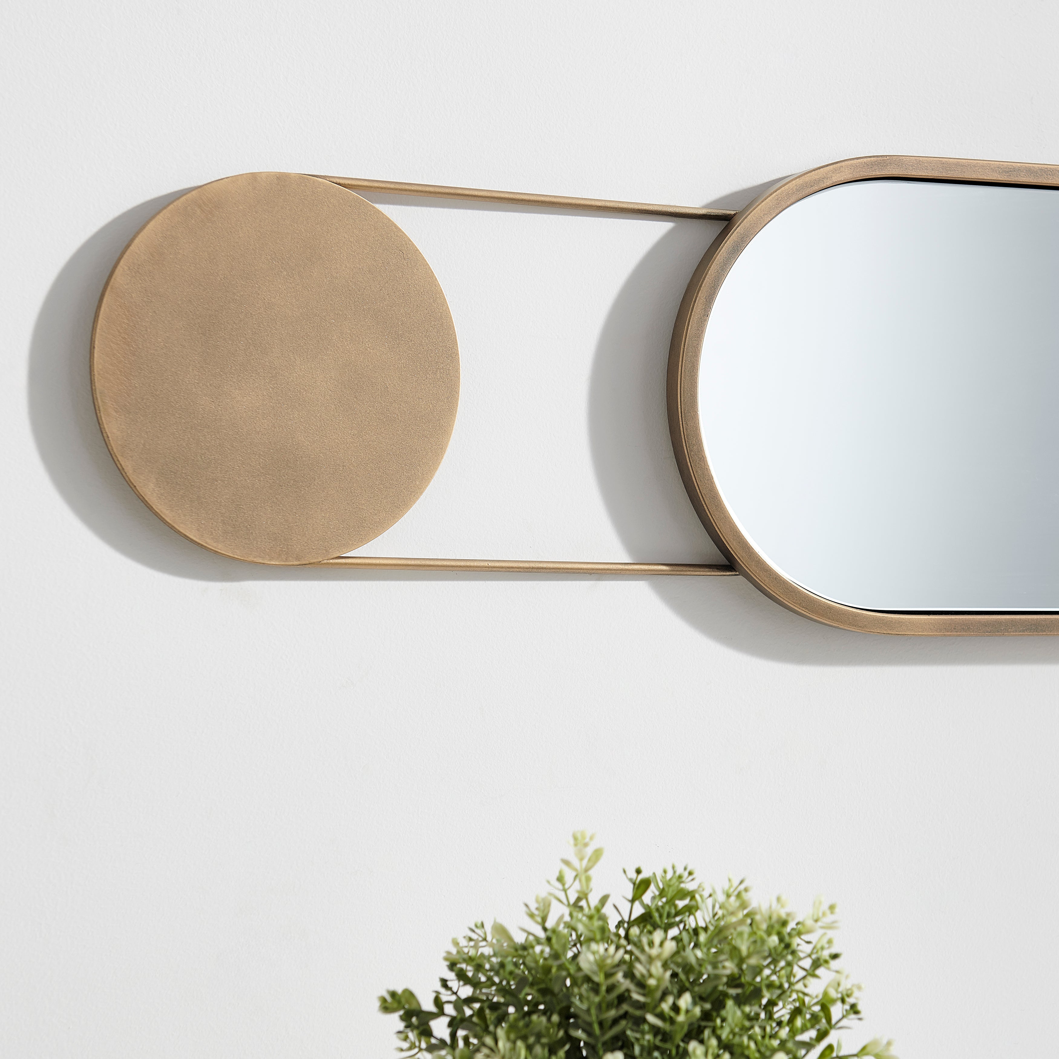 Antique Brass Oval Wall Mirror