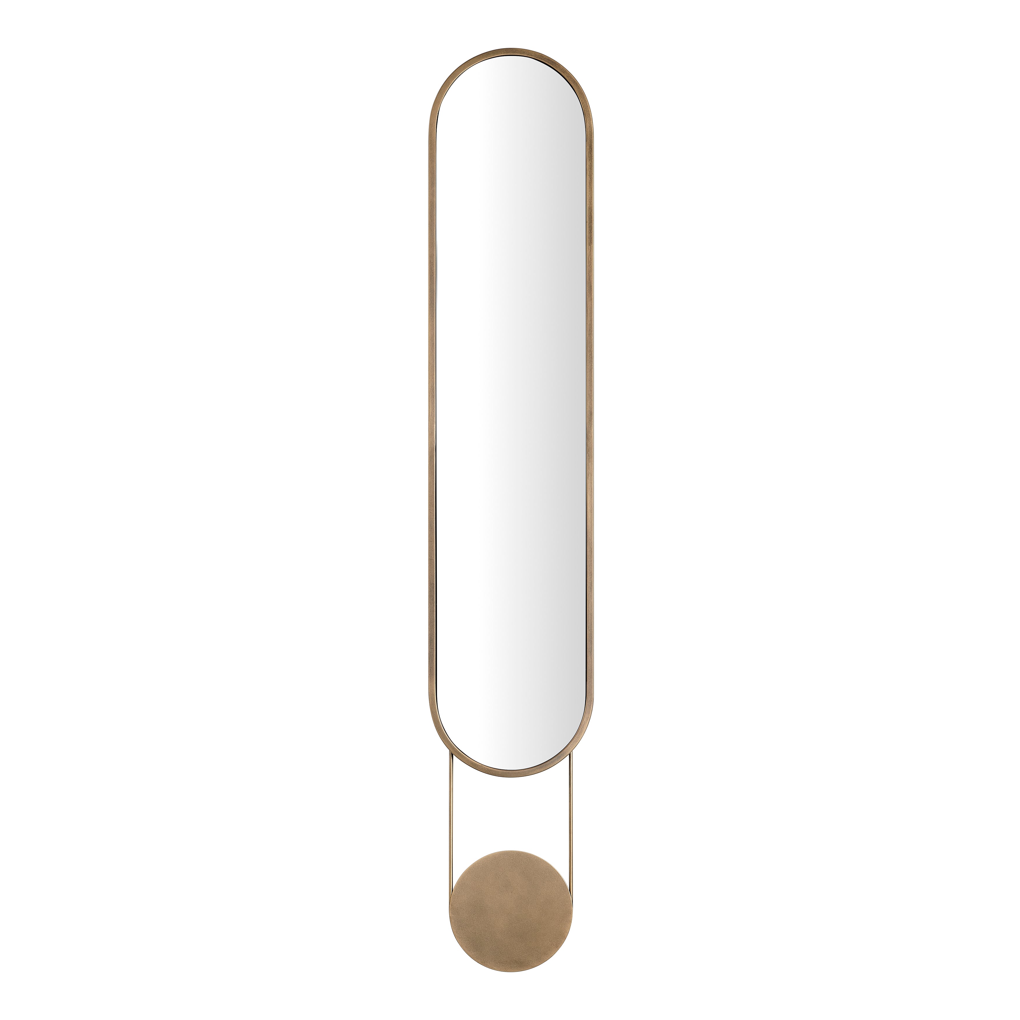 Antique Brass Oval Wall Mirror