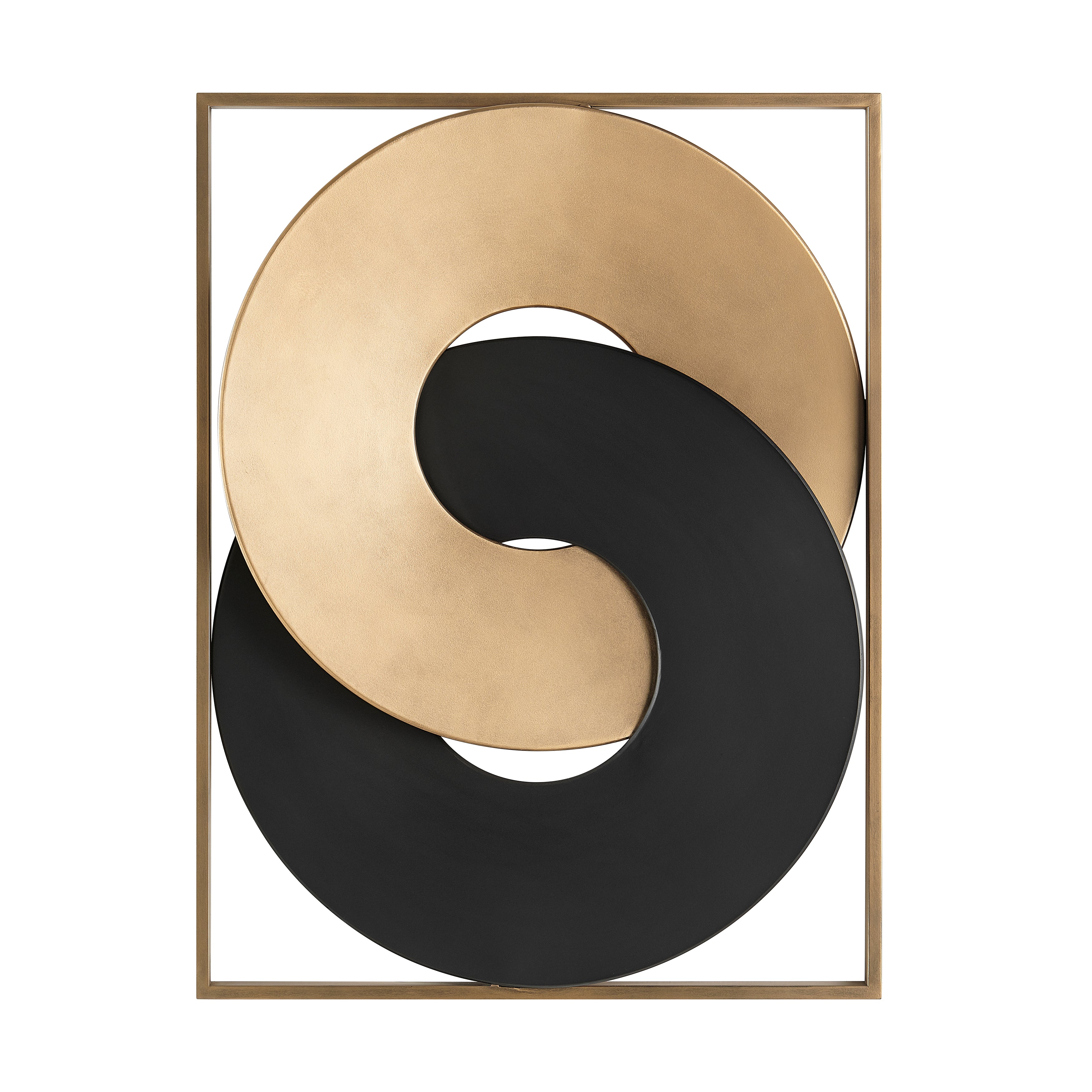 Gold and Black Intersecting Rings Wall Art
