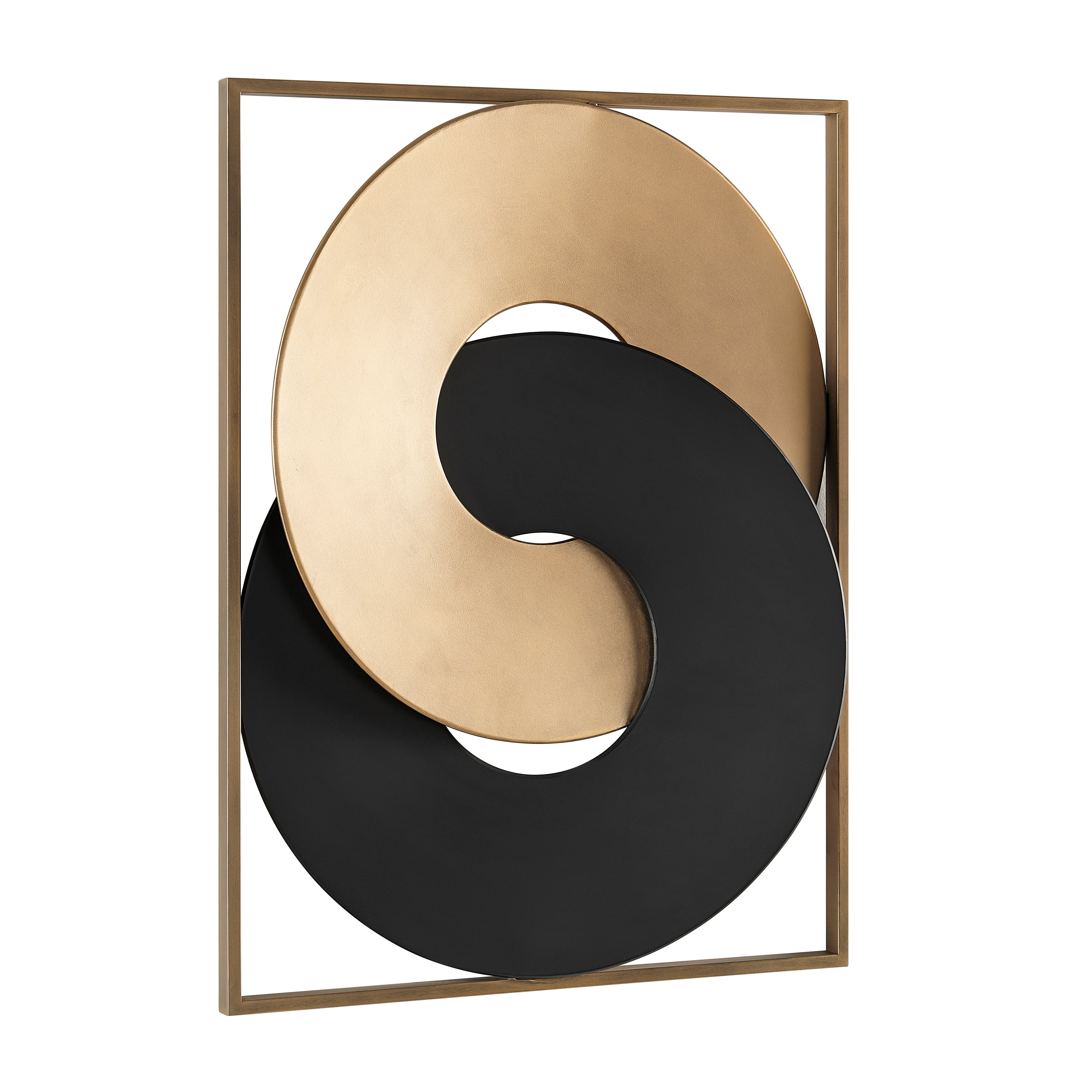 Gold and Black Intersecting Rings Wall Art